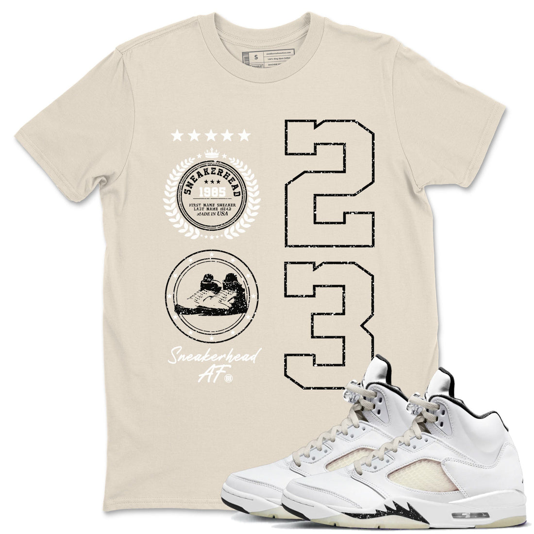Sneaker Emblem Sneaker Tees - Air Jordan 5 Sail