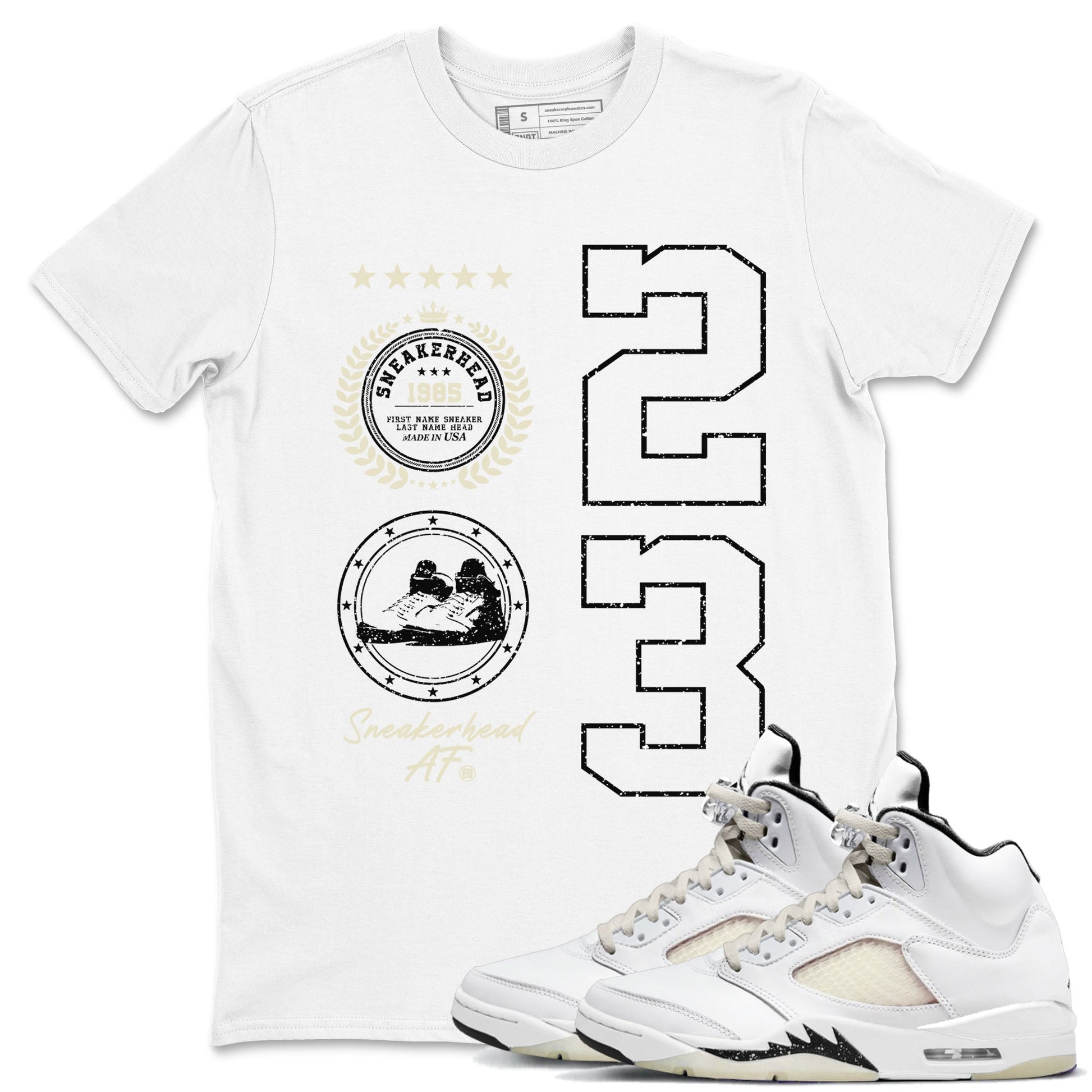 Sneaker Emblem Sneaker Tees - Air Jordan 5 Sail