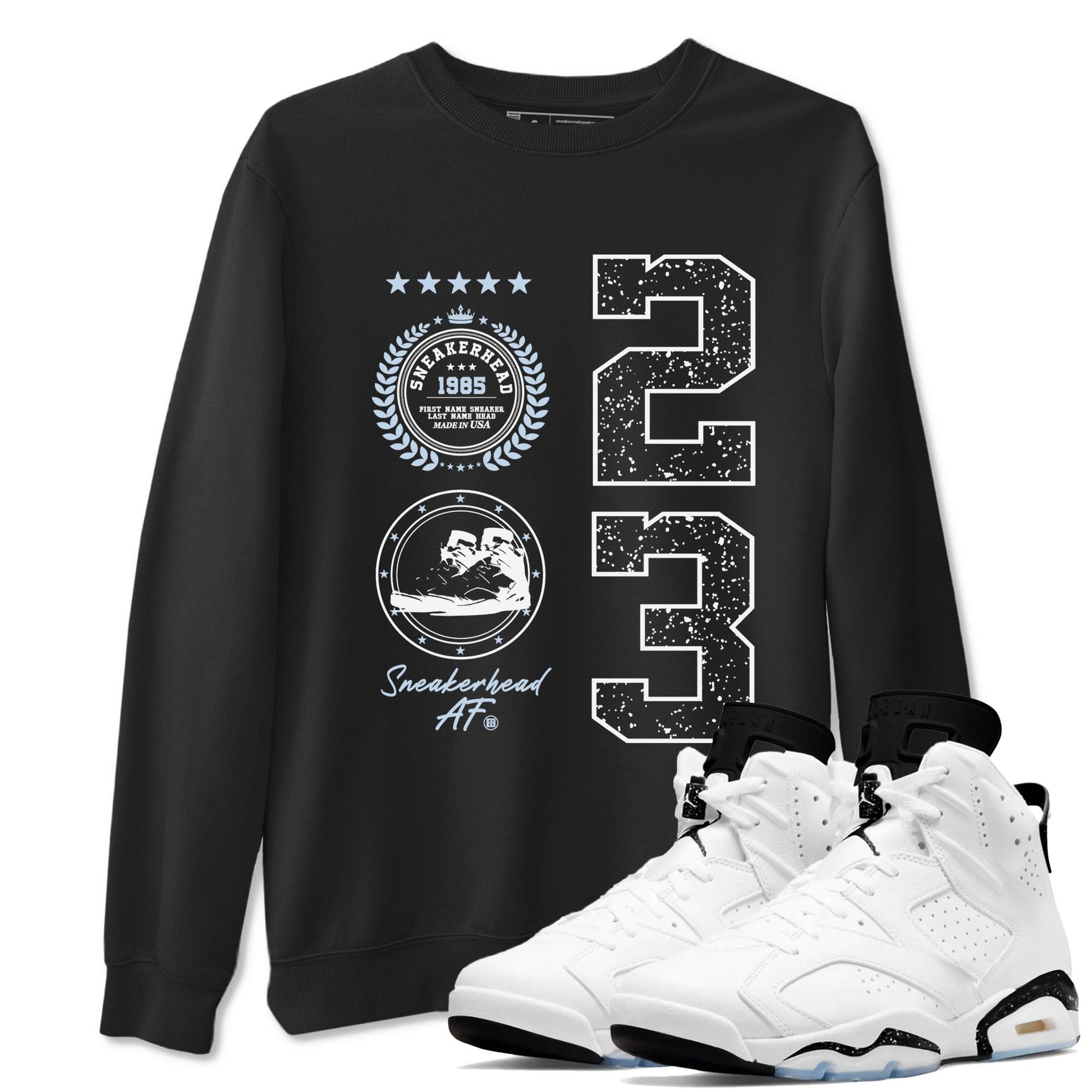Sneaker Emblem Sneaker Tees - Air Jordan 6 White Black
