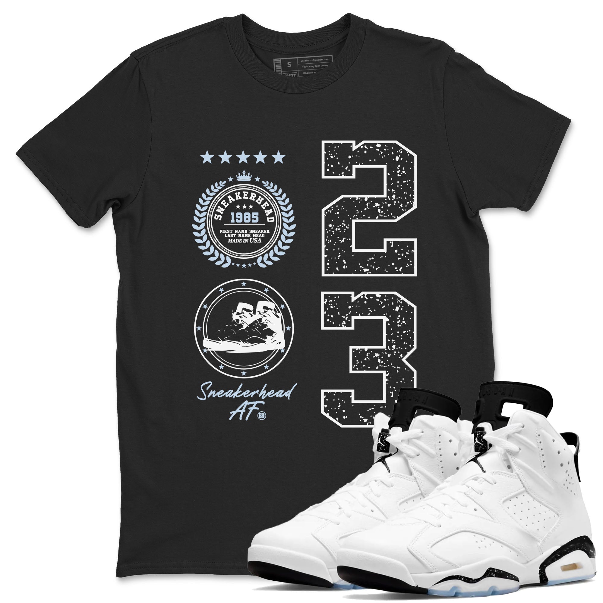 Sneaker Emblem Sneaker Tees - Air Jordan 6 White Black