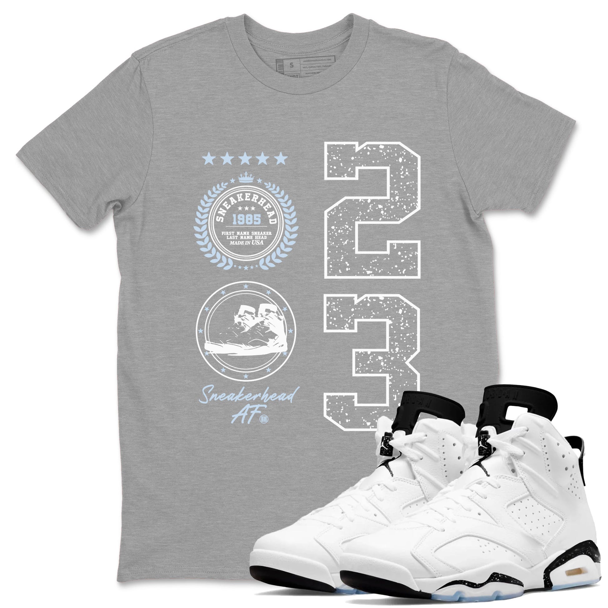 Sneaker Emblem Sneaker Tees - Air Jordan 6 White Black