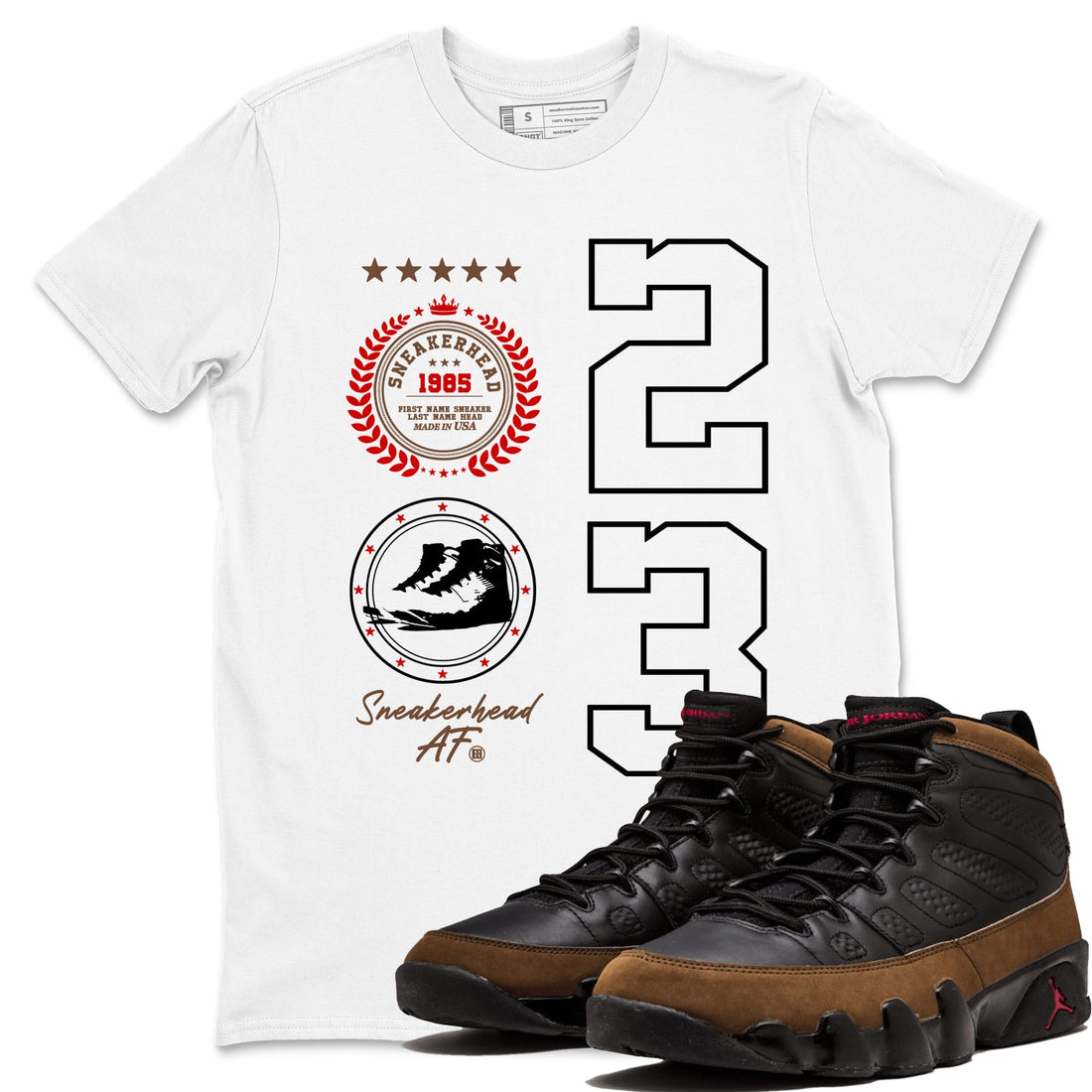 Sneaker Emblem Sneaker Tees - Air Jordan 9 Olive