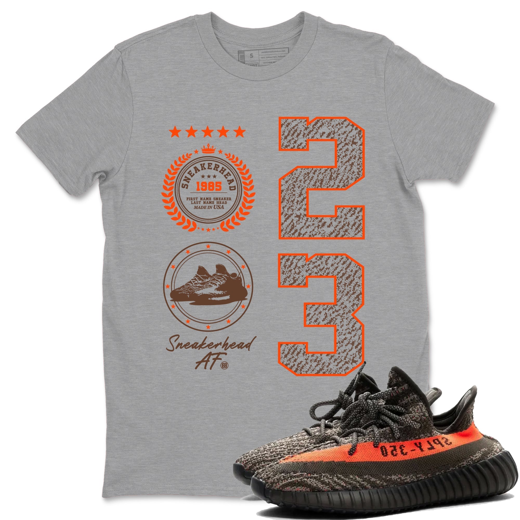 Sneaker Emblem Sneaker Tees - Yeezy 350 Carbon Beluga
