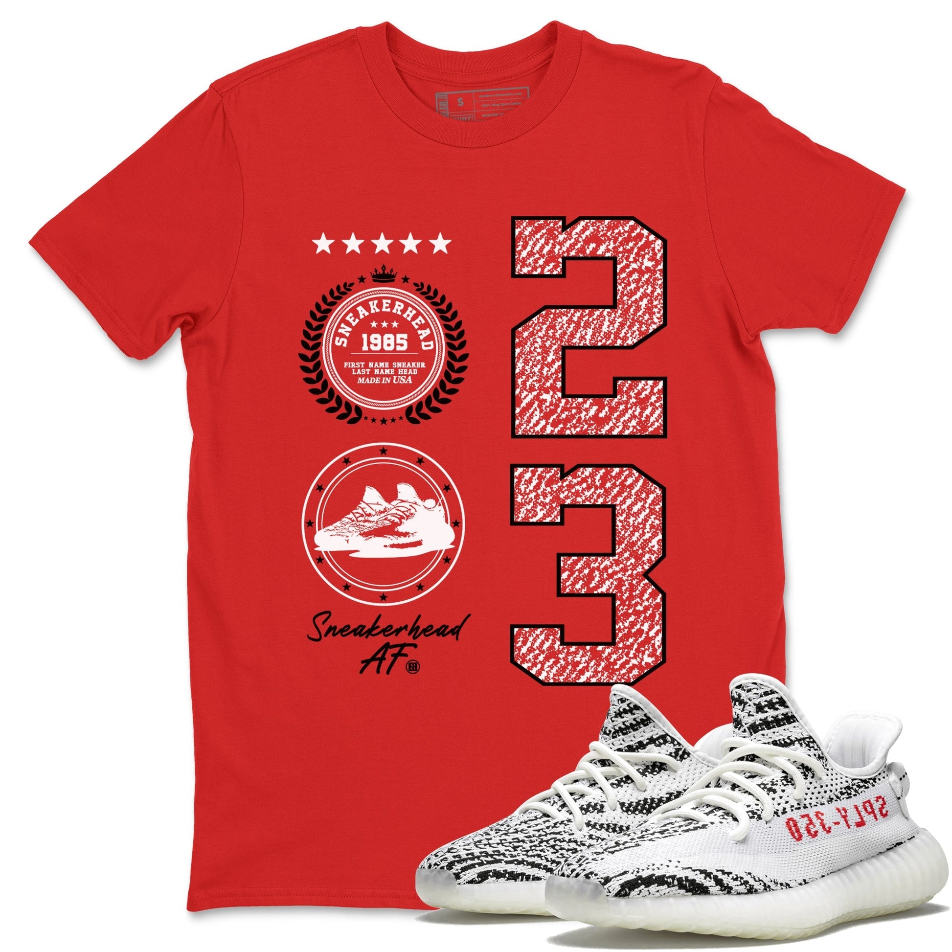 Sneaker Emblem Sneaker Tees - Yeezy 350 Zebra