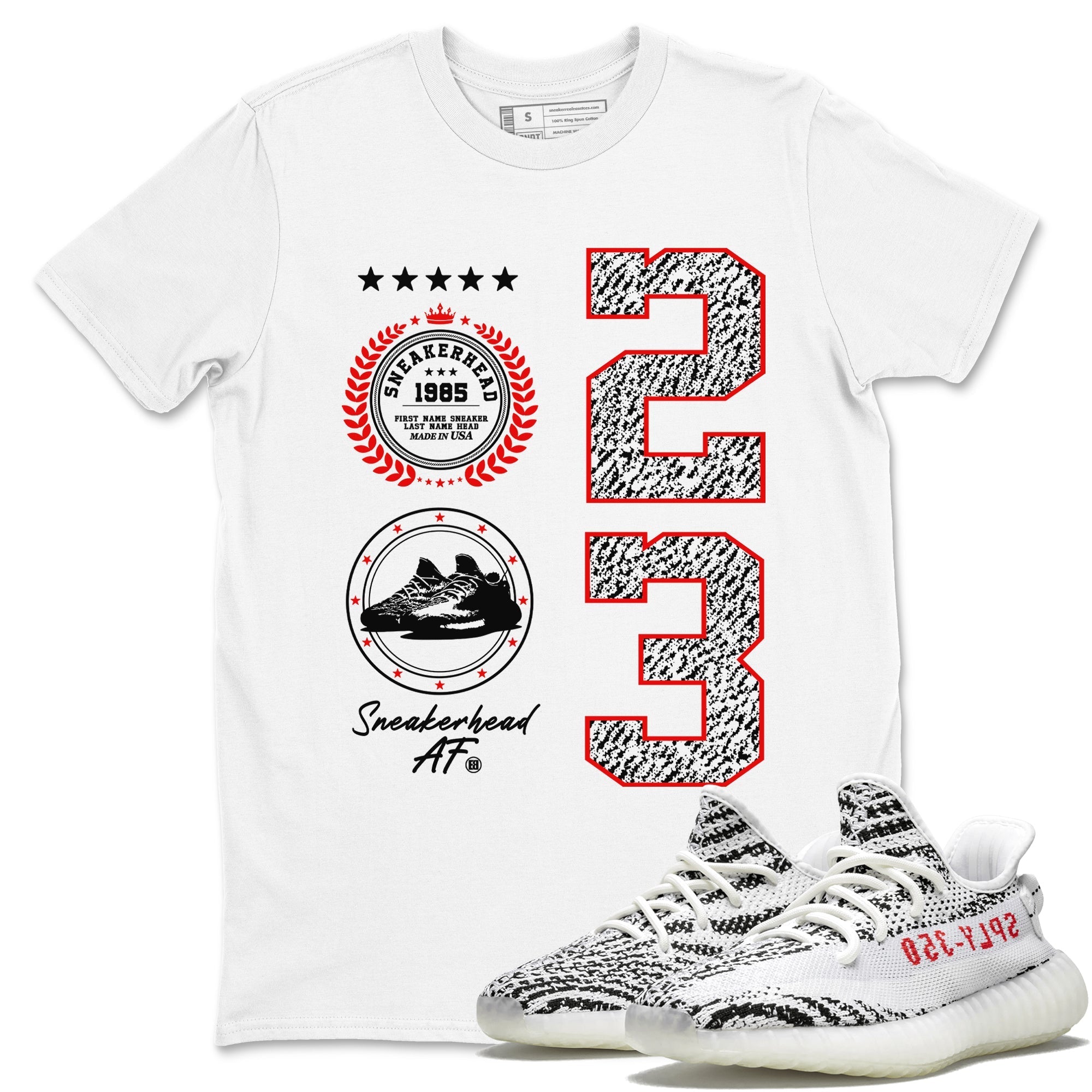 Sneaker Emblem Sneaker Tees - Yeezy 350 Zebra