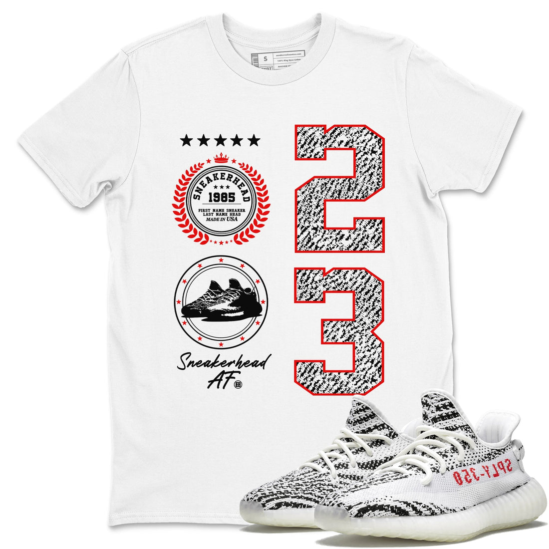 Sneaker Emblem Sneaker Tees - Yeezy 350 Zebra