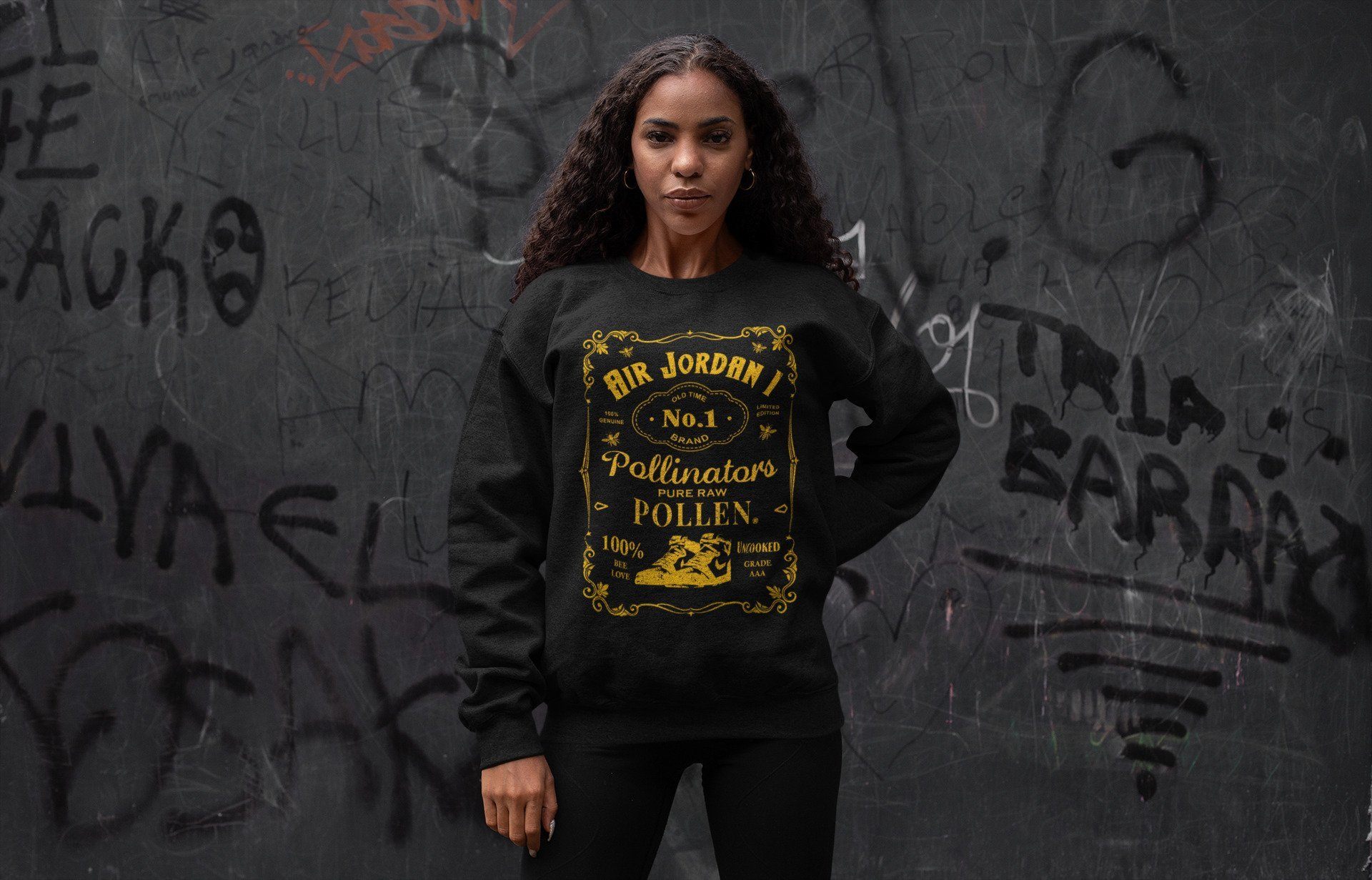 Sneaker Label Unisex Tops - Air Jordan 1 Pollen