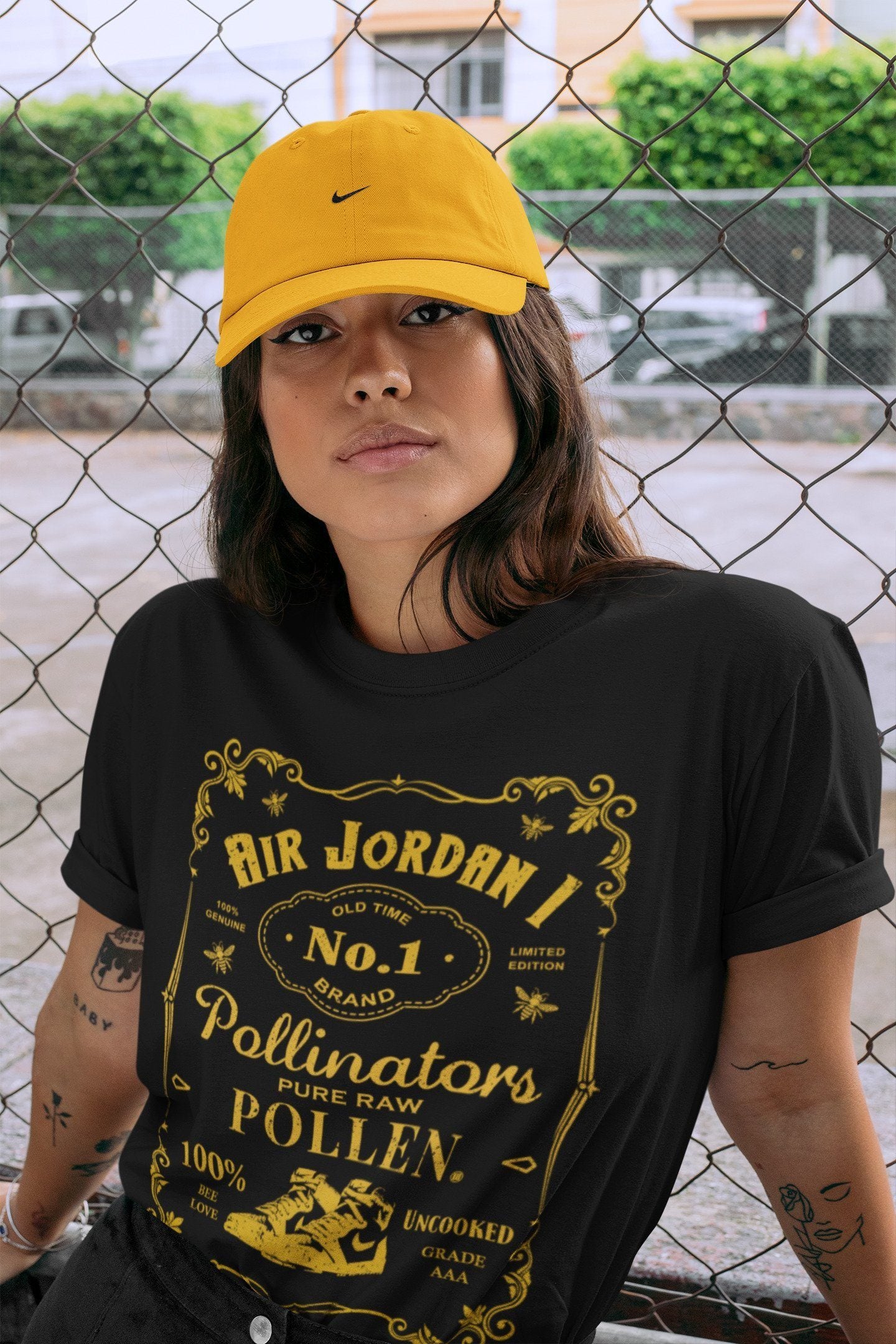 Sneaker Label Unisex Tops - Air Jordan 1 Pollen