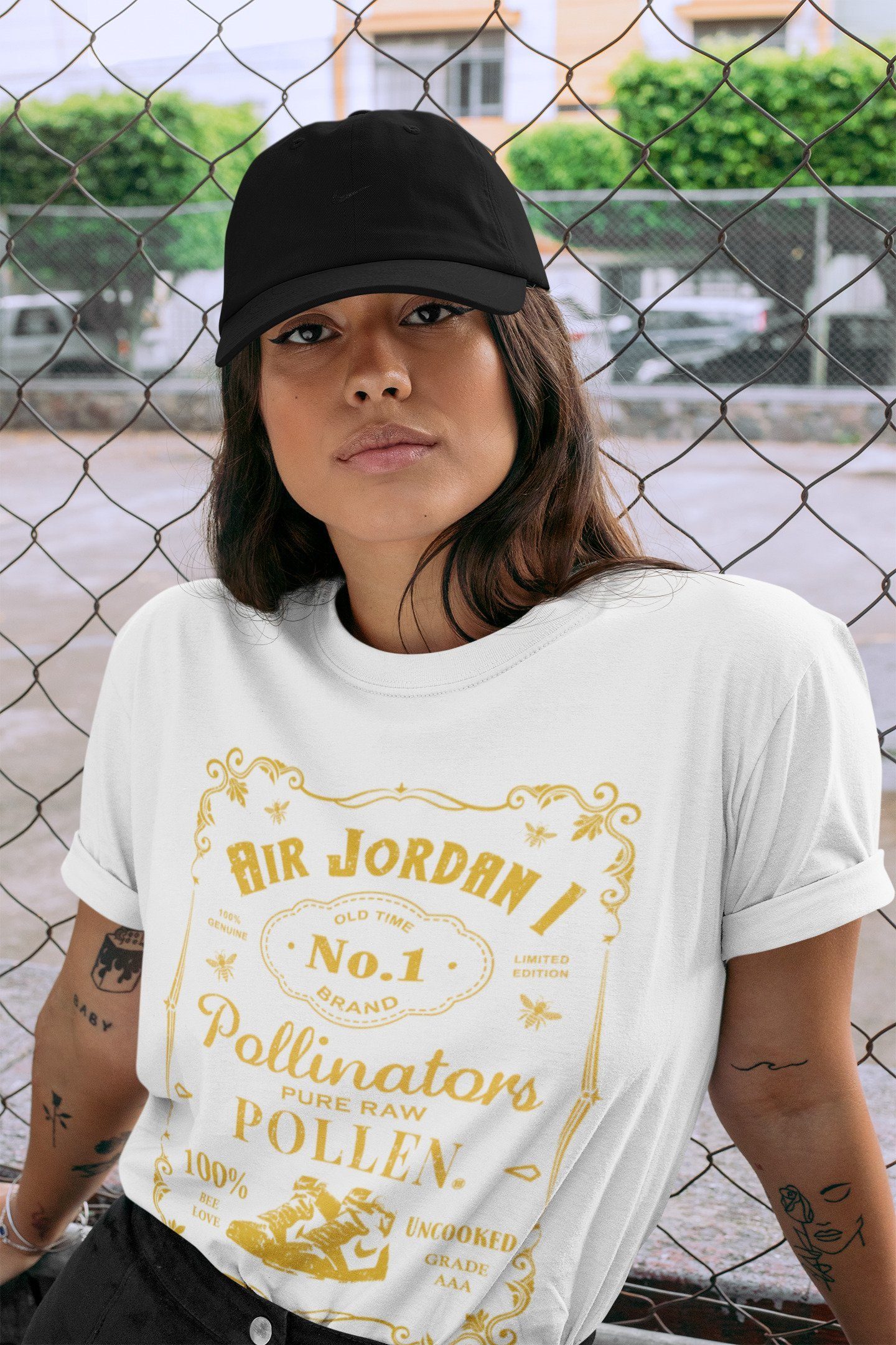 Sneaker Label Unisex Tops - Air Jordan 1 Pollen