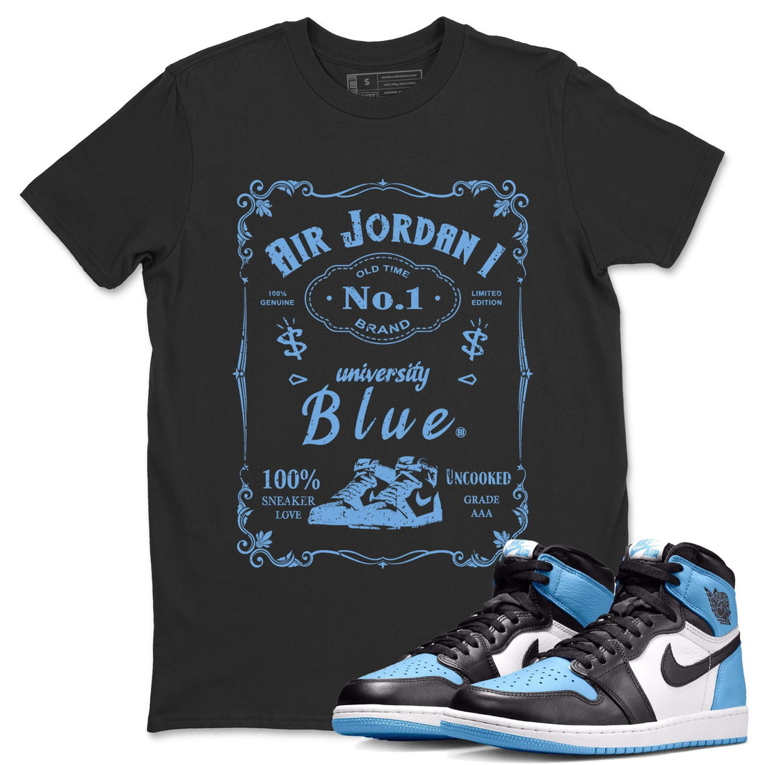 Sneaker Label Unisex Tops - Air Jordan 1 UNC Toe