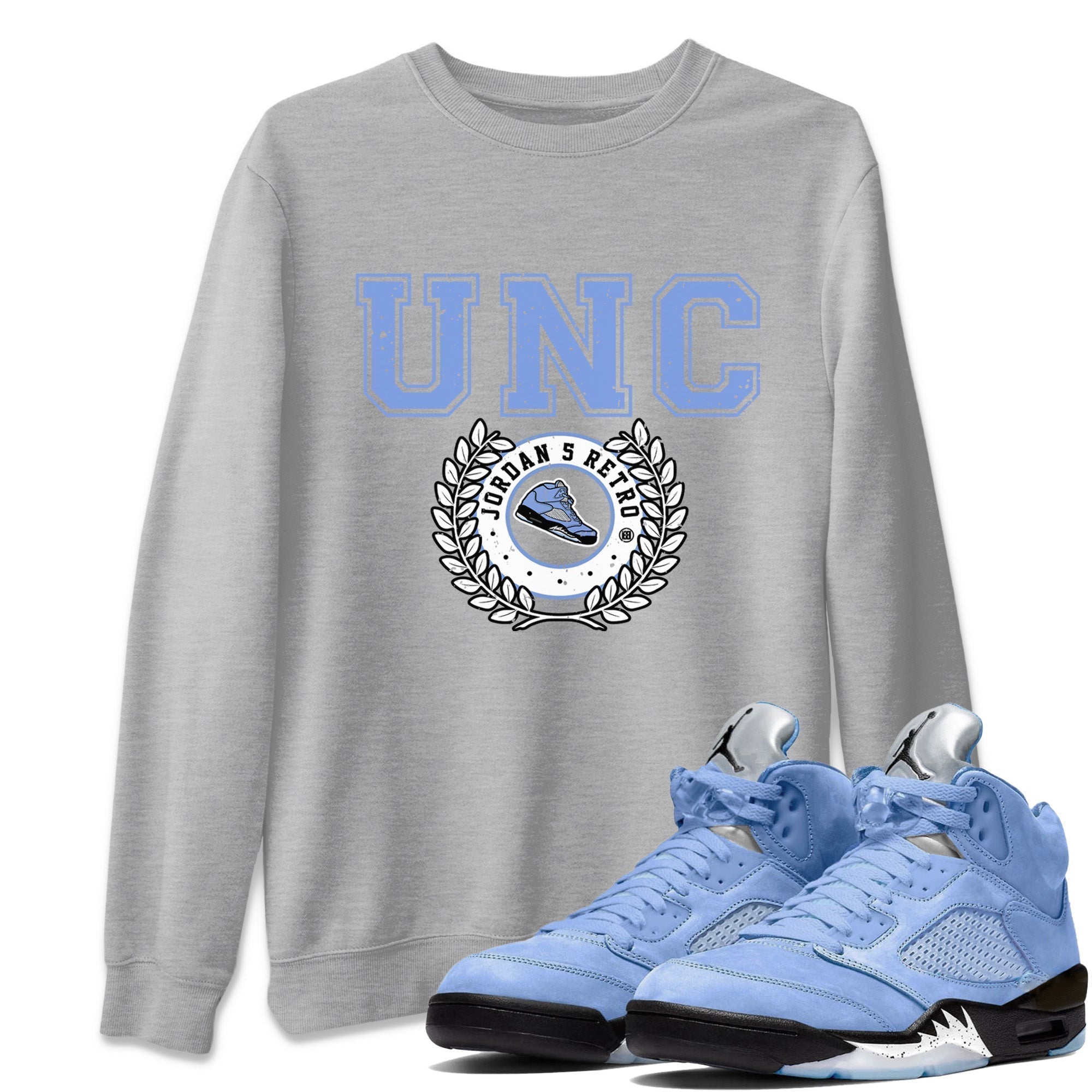 Sneaker Letter Unisex Tops - Air Jordan 5 UNC