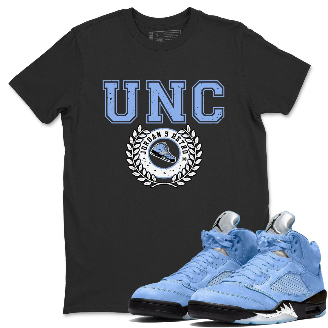 Sneaker Letter Unisex Tops - Air Jordan 5 UNC