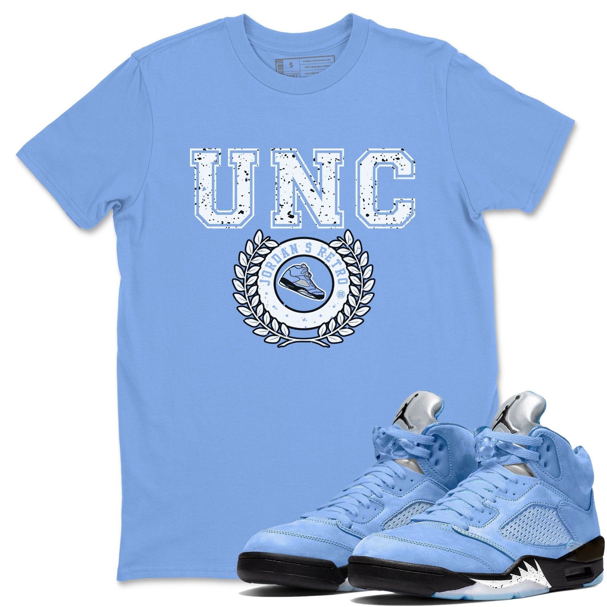 Sneaker Letter Unisex Tops - Air Jordan 5 UNC