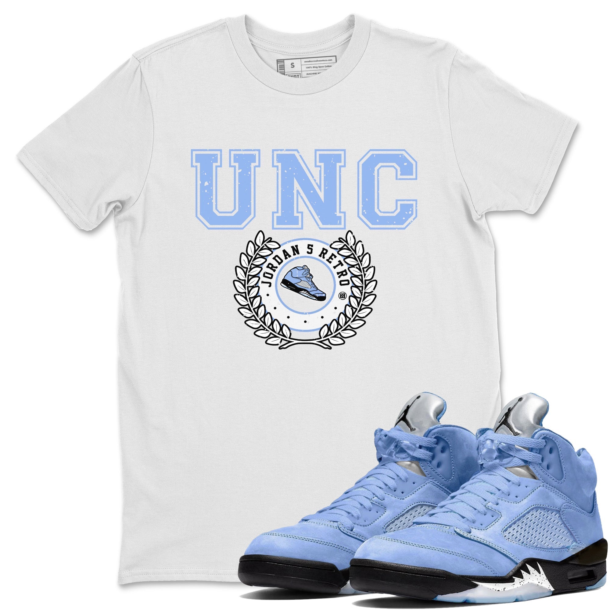 Sneaker Letter Unisex Tops - Air Jordan 5 UNC