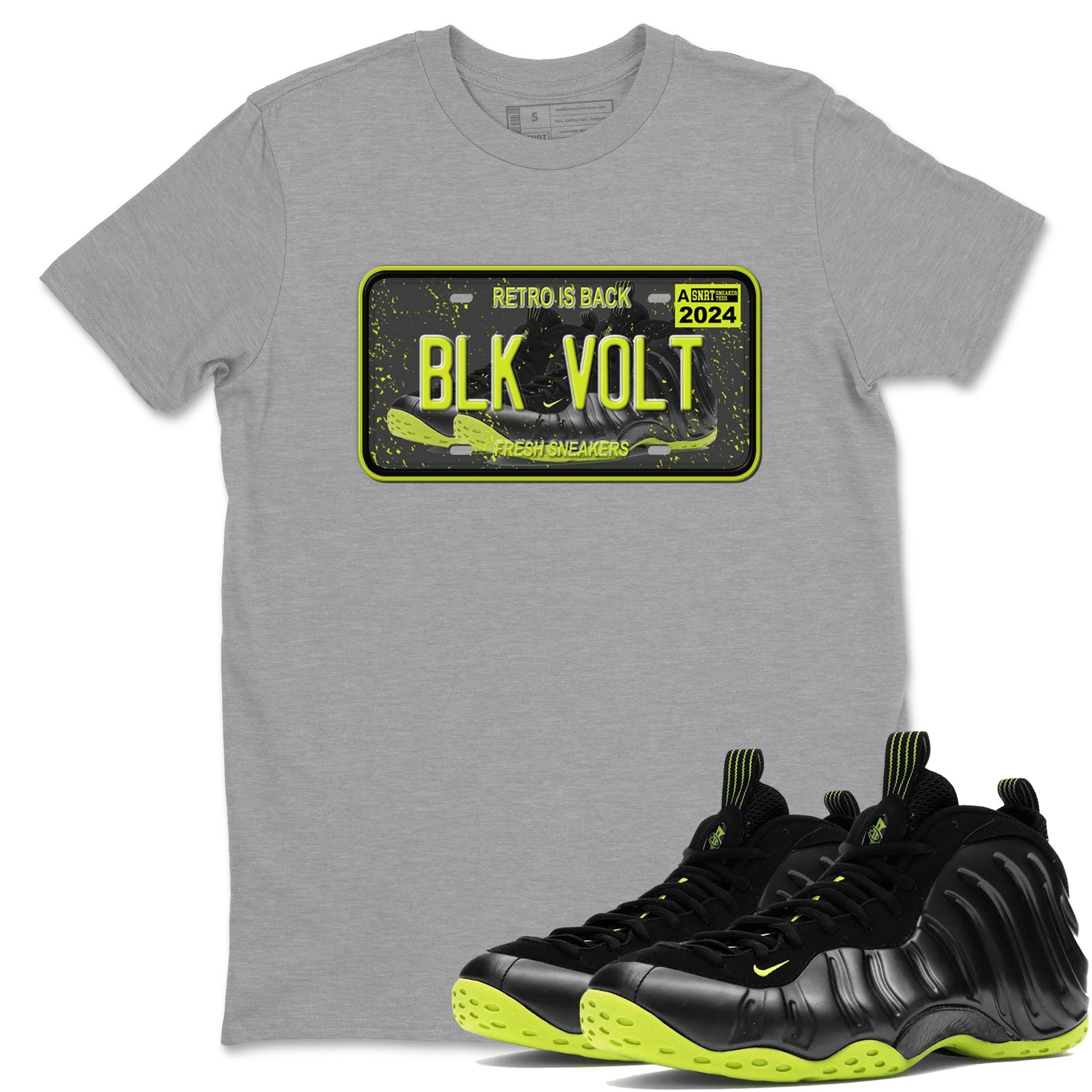 Sneaker Plate Sneaker Tees - Air Foamposite One Black Volt