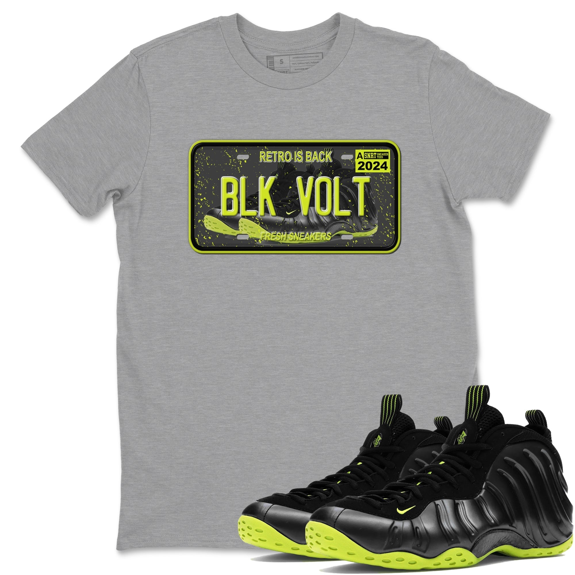 Sneaker Plate Sneaker Tees - Air Foamposite One Black Volt
