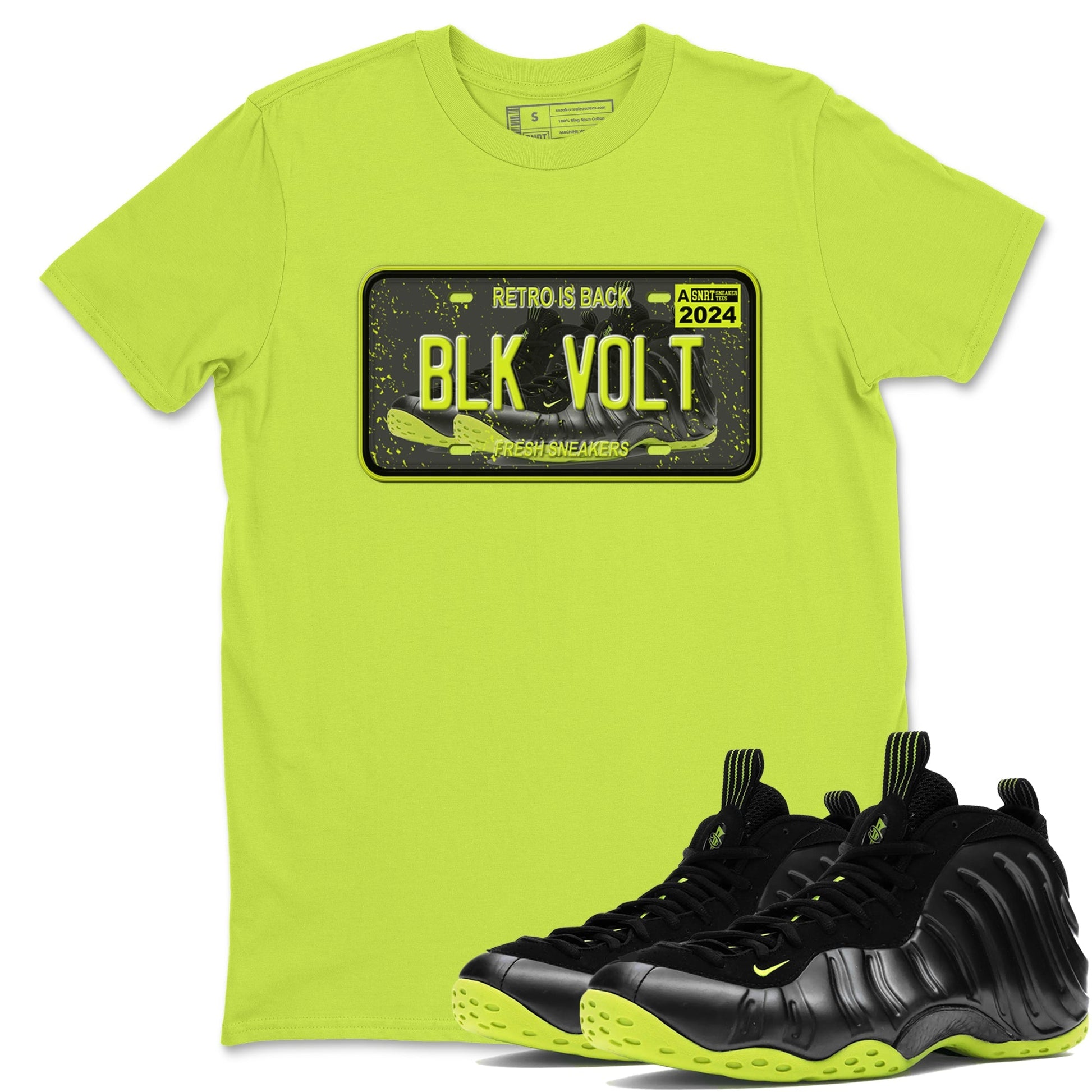 Sneaker Plate Sneaker Tees - Air Foamposite One Black Volt