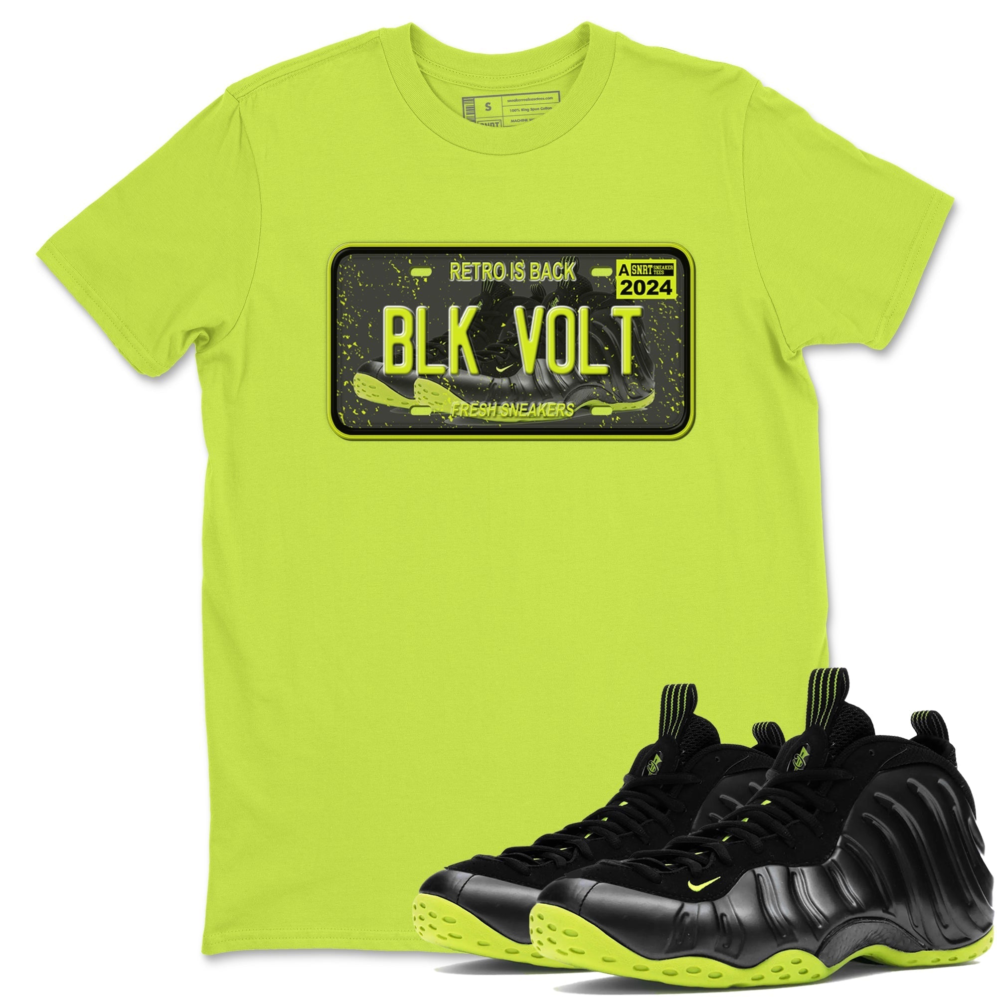 Sneaker Plate Sneaker Tees - Air Foamposite One Black Volt