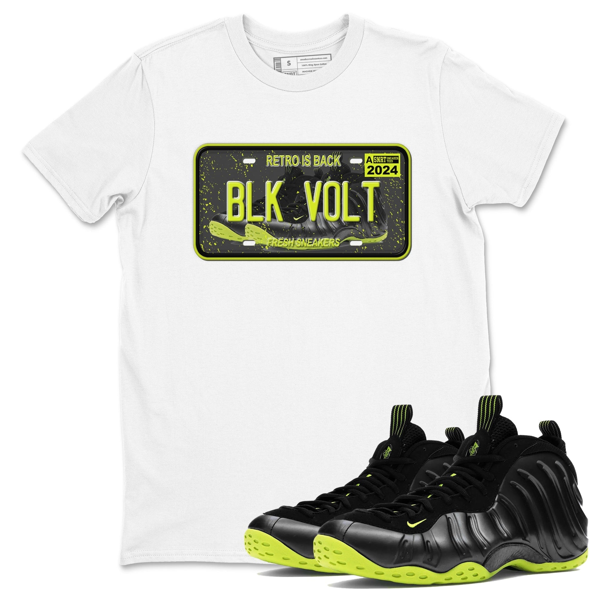 Sneaker Plate Sneaker Tees - Air Foamposite One Black Volt