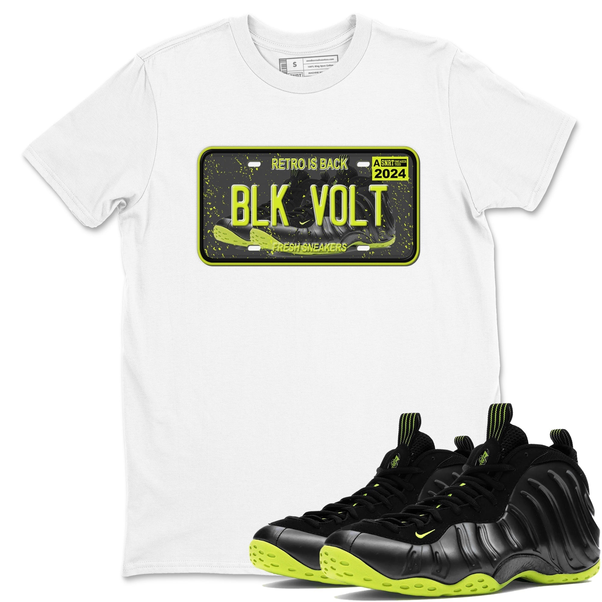 Sneaker Plate Sneaker Tees - Air Foamposite One Black Volt