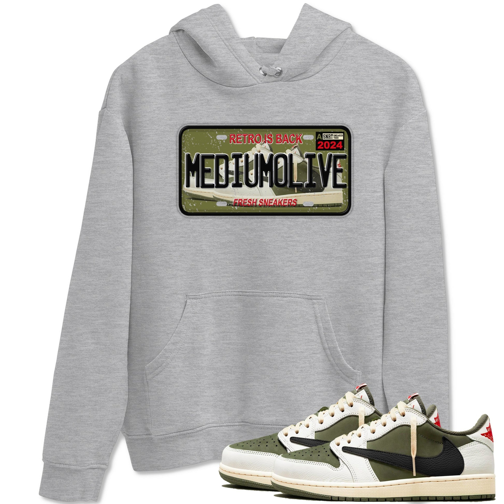 Sneaker Plate Sneaker Tees - Air Jordan 1 Travis Scott Medium Olive