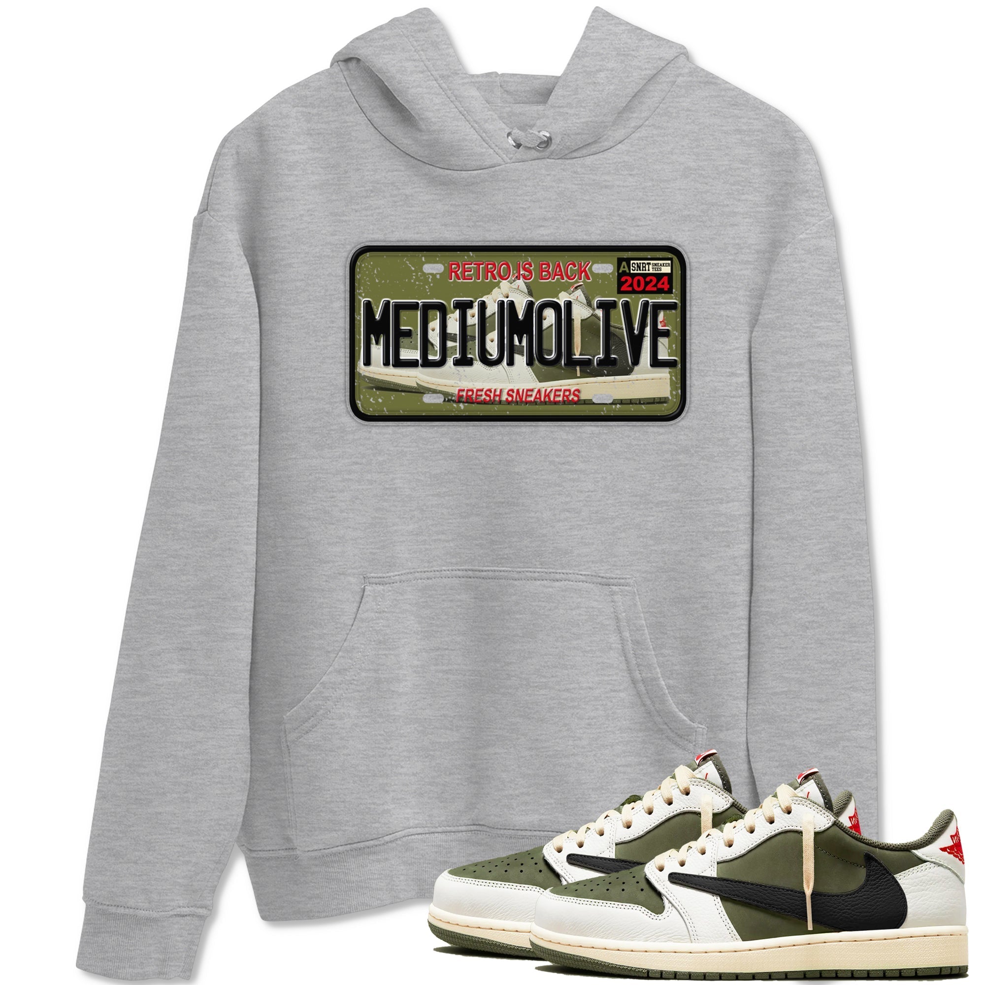 Sneaker Plate Sneaker Tees - Air Jordan 1 Travis Scott Medium Olive