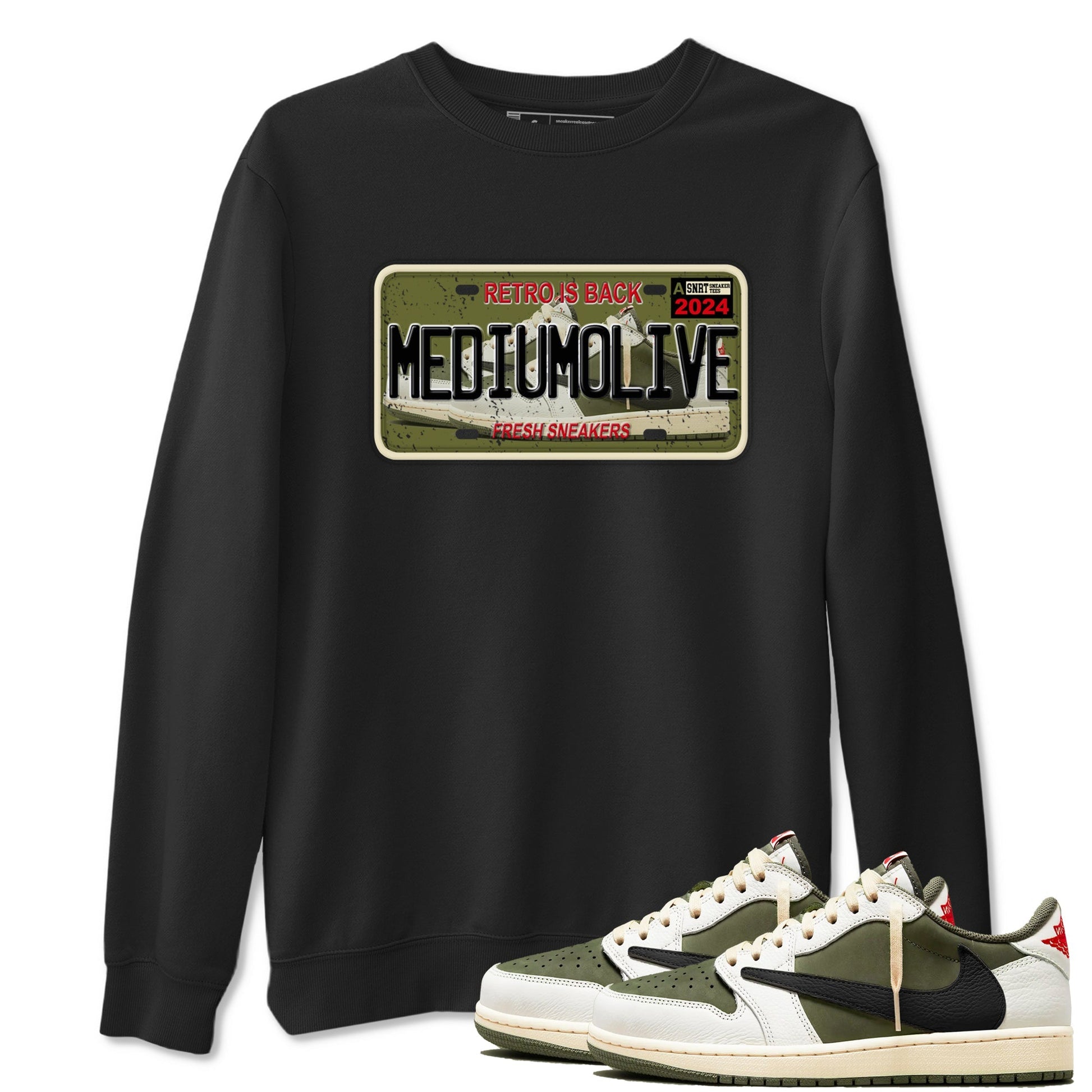 Sneaker Plate Sneaker Tees - Air Jordan 1 Travis Scott Medium Olive