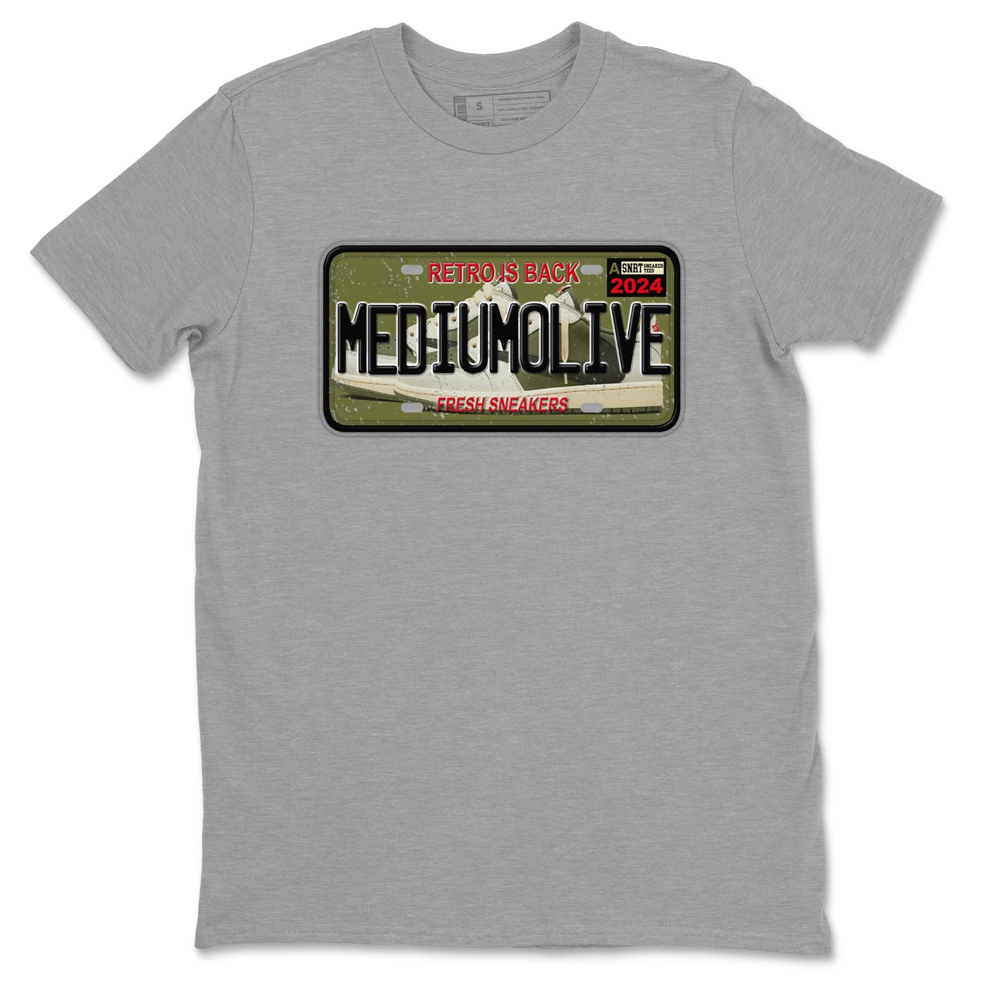 Sneaker Plate Sneaker Tees - Air Jordan 1 Travis Scott Medium Olive
