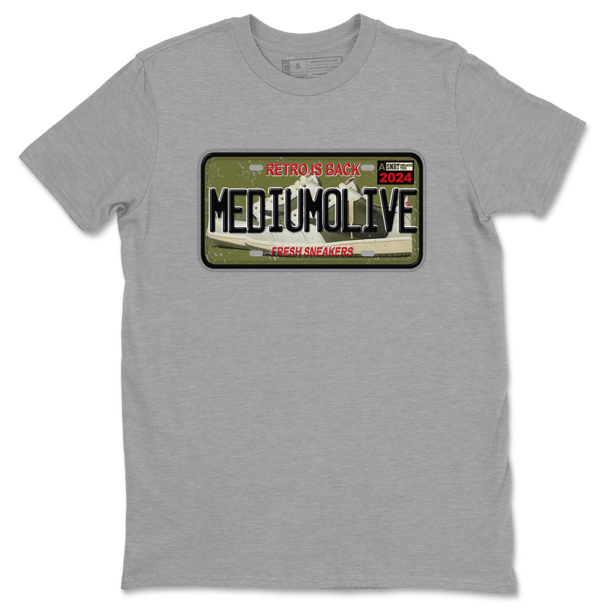 Sneaker Plate Sneaker Tees - Air Jordan 1 Travis Scott Medium Olive