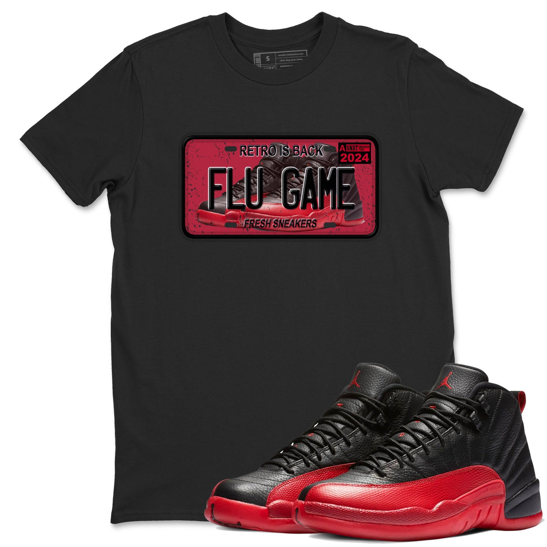 Sneaker Plate Sneaker Tees - Air Jordan 12 Flu Game