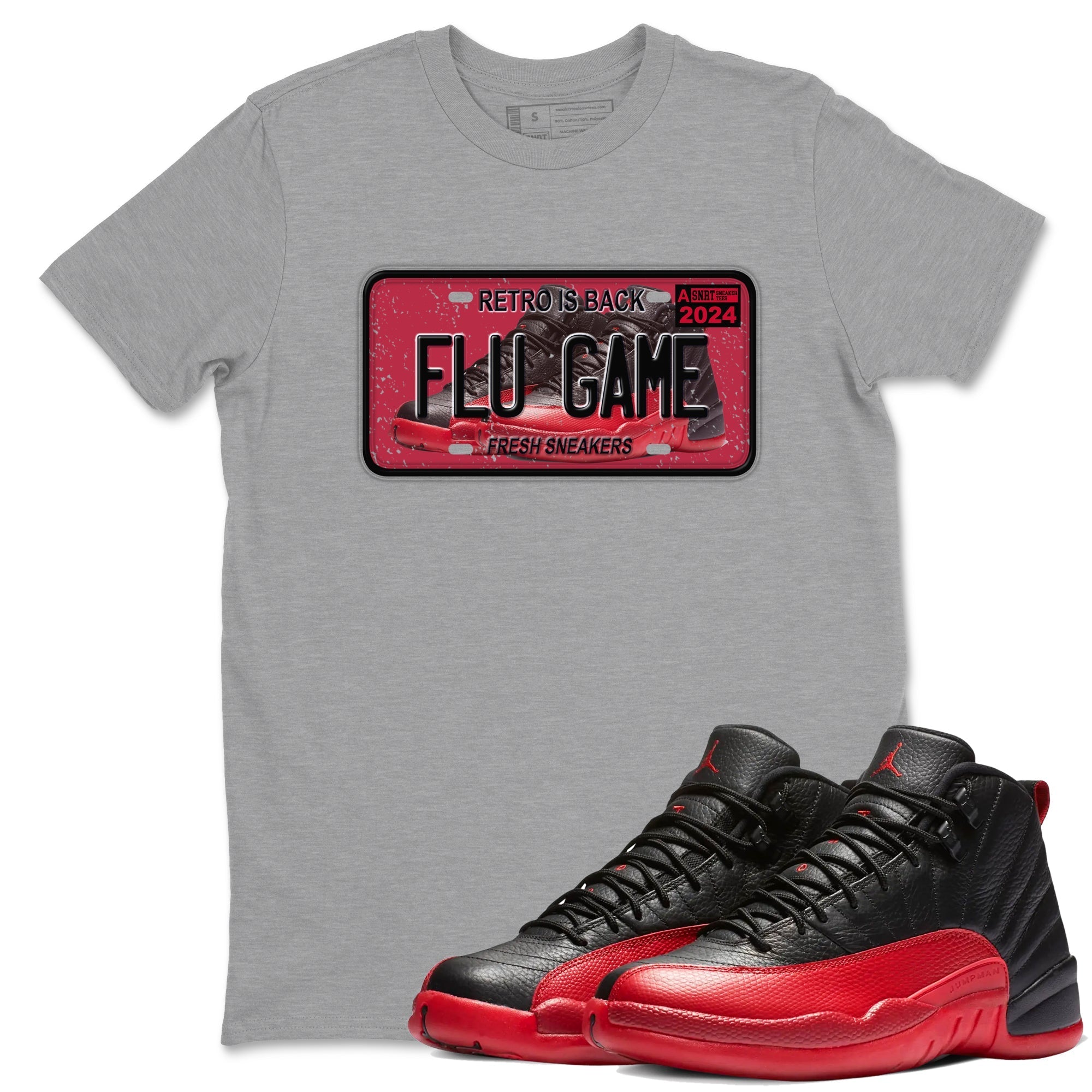 Sneaker Plate Sneaker Tees - Air Jordan 12 Flu Game