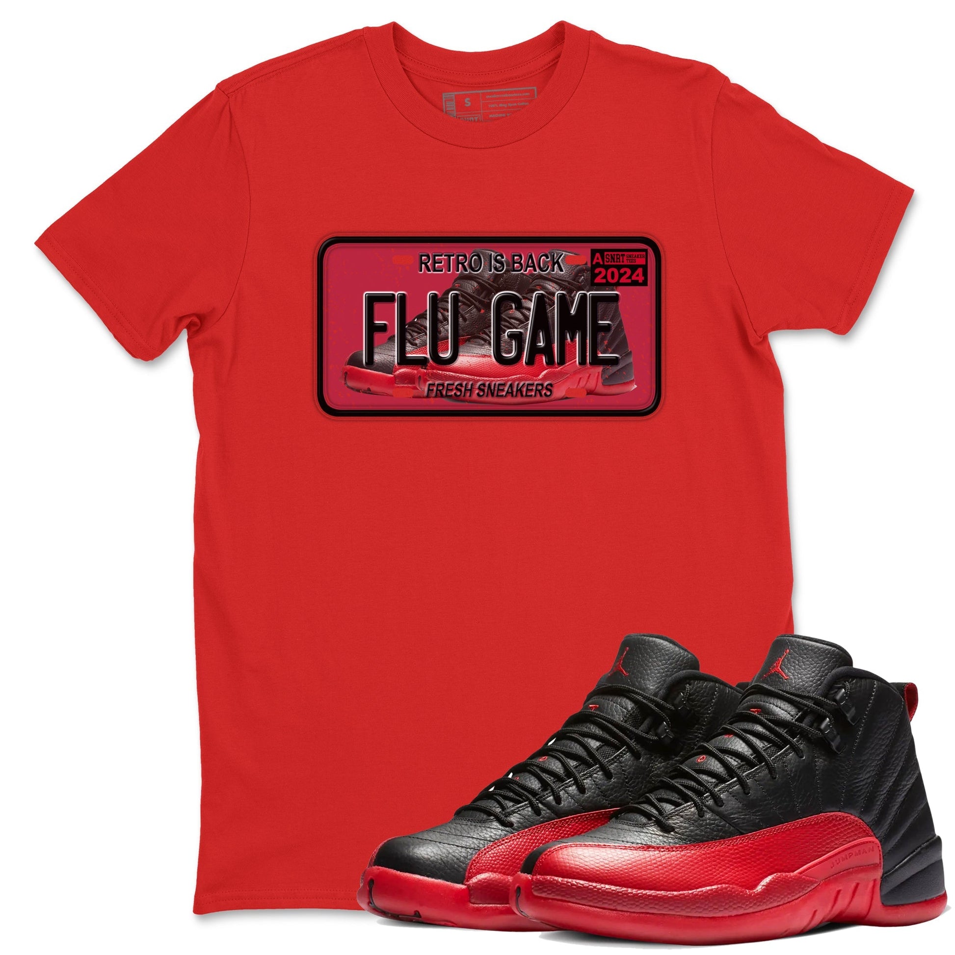Sneaker Plate Sneaker Tees - Air Jordan 12 Flu Game