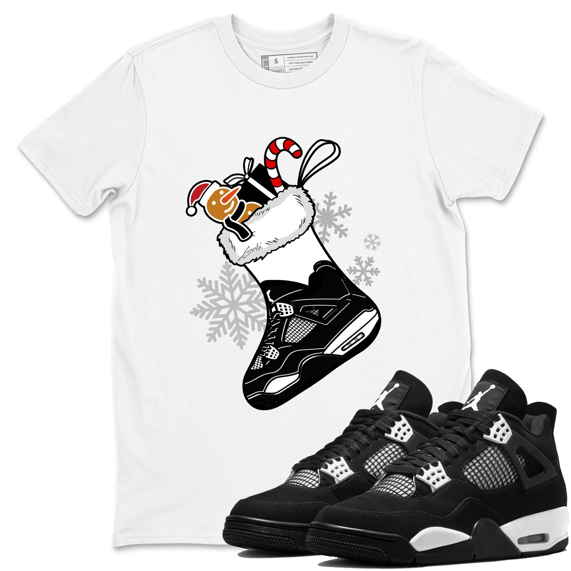 Sneaker Stocking Sneaker Tees - Air Jordan 4 White Thunder