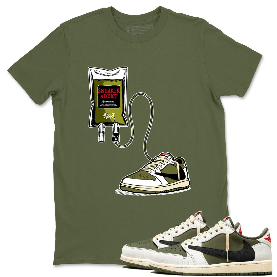 Sneaker Therapy Sneaker Tees - Air Jordan 1 Travis Scott Medium Olive
