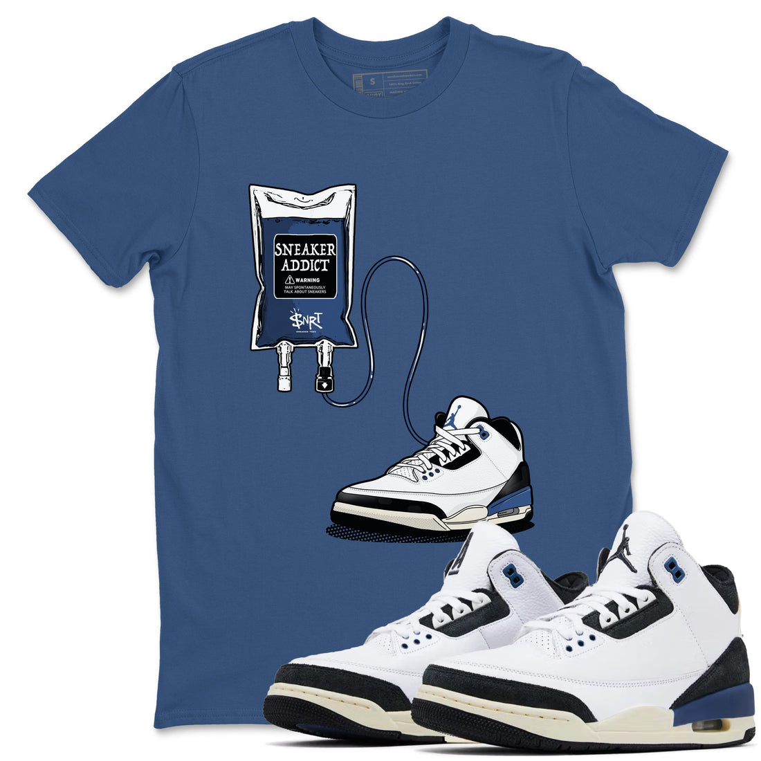 Sneaker Therapy Sneaker Tees - Air Jordan 3 A Ma Maniere x Diffused Blue