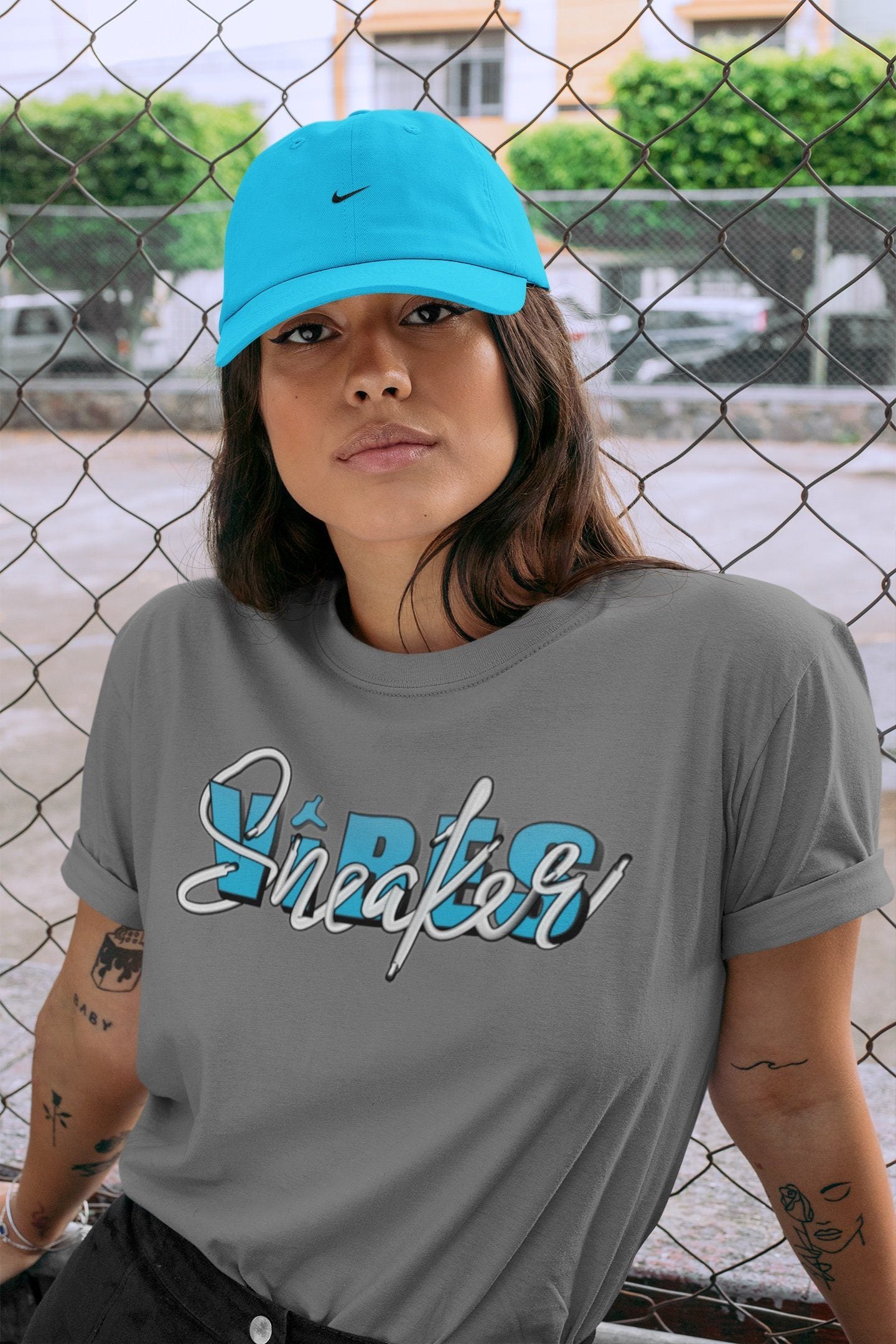 Sneaker Vibes Unisex Tops - Yeezy 700 Bright Cyan