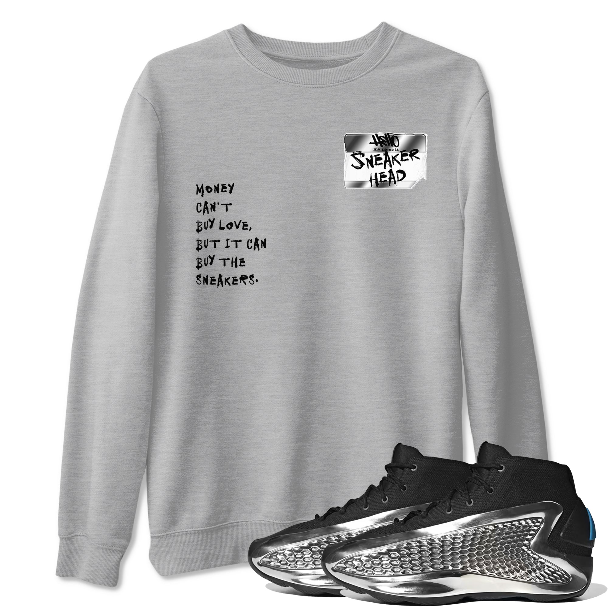 Sneakerhead Badge Sneaker Tees - AE 1 Silver Metallic