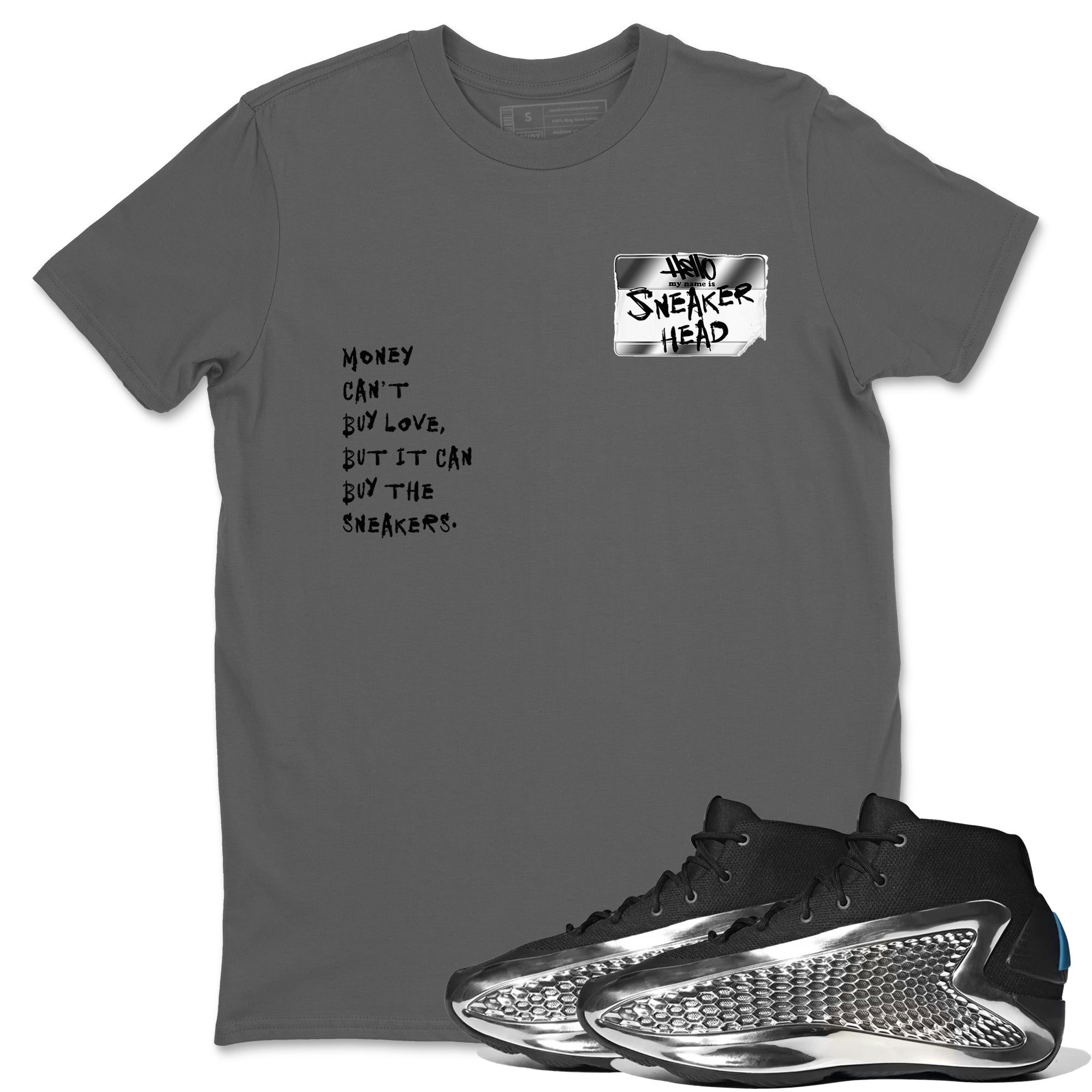Sneakerhead Badge Sneaker Tees - AE 1 Silver Metallic