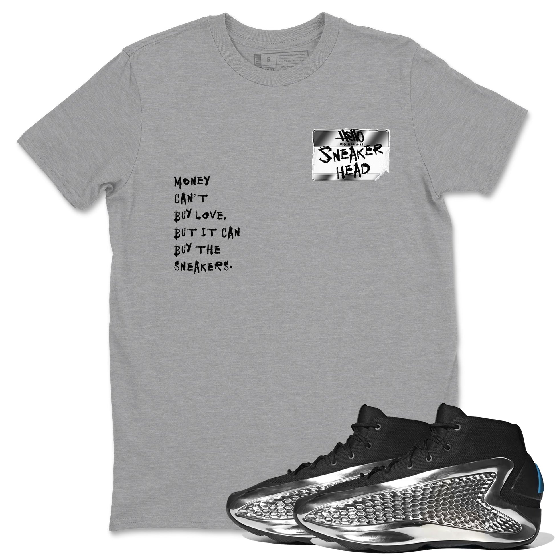 Sneakerhead Badge Sneaker Tees - AE 1 Silver Metallic