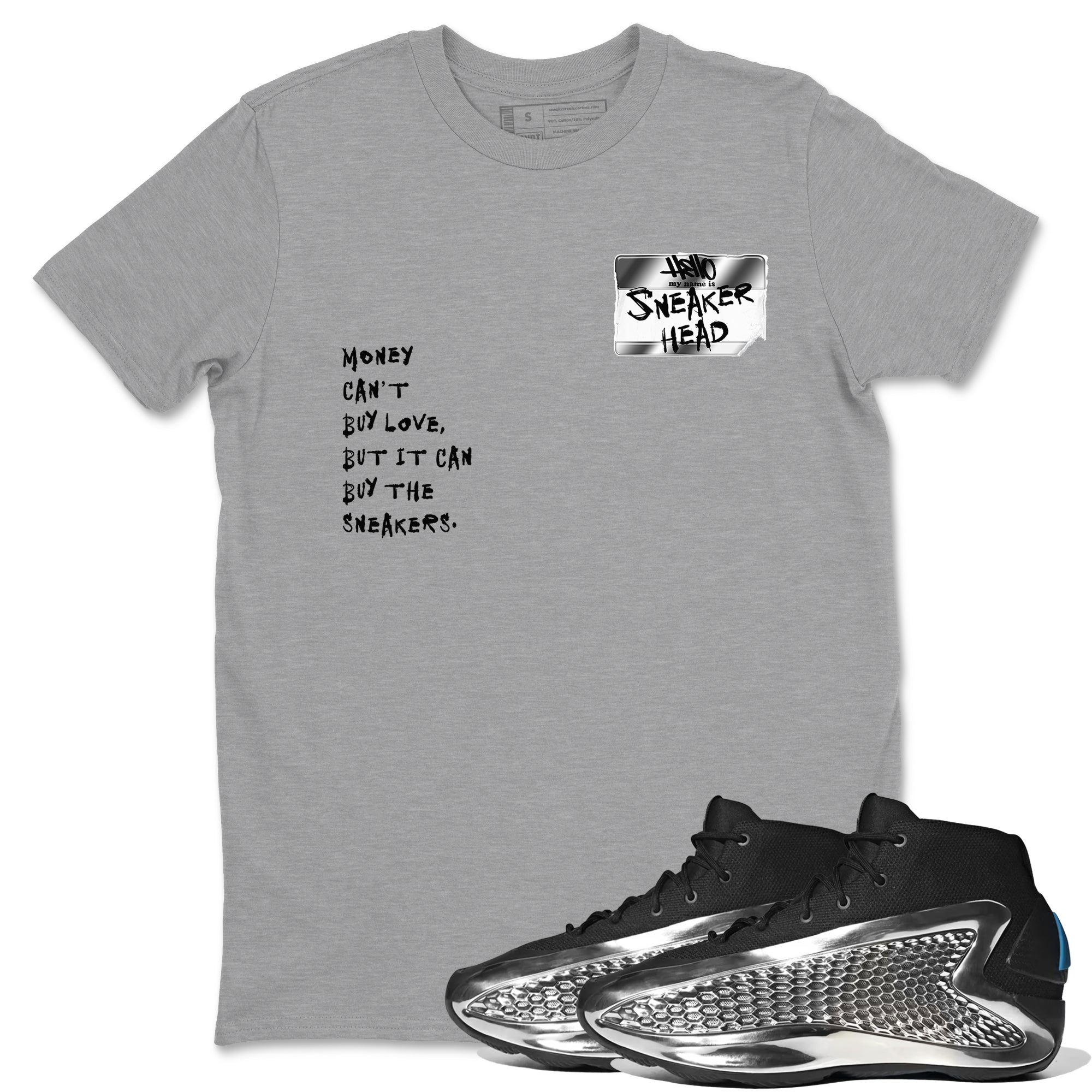 Sneakerhead Badge Sneaker Tees - AE 1 Silver Metallic