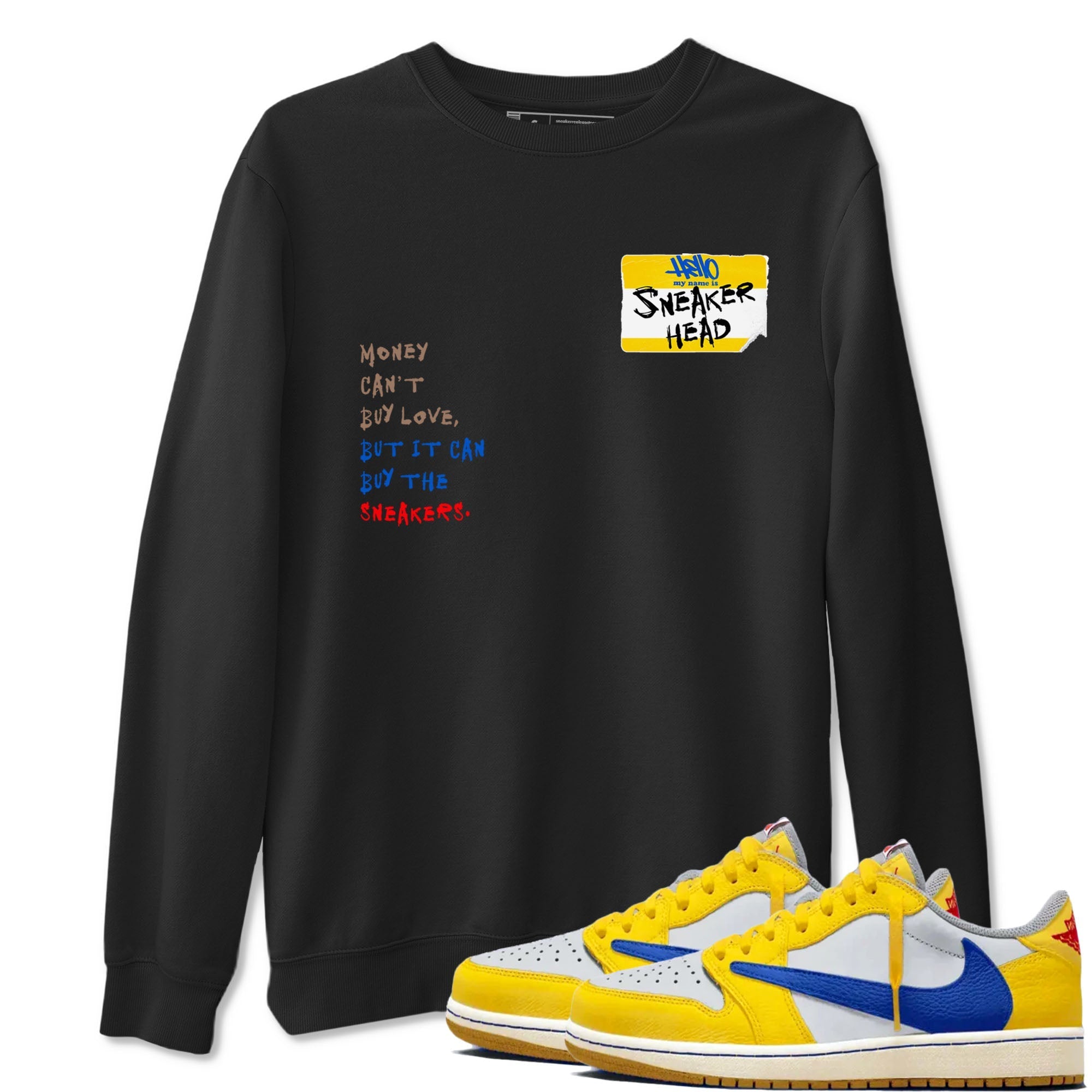 Sneakerhead Badge Sneaker Tees - Air Jordan 1 Travis Scott Canary