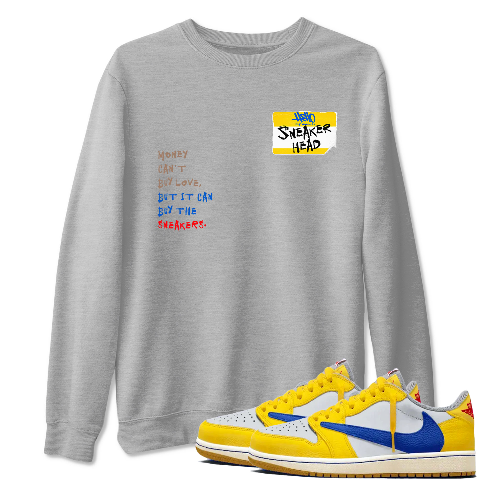 Sneakerhead Badge Sneaker Tees - Air Jordan 1 Travis Scott Canary