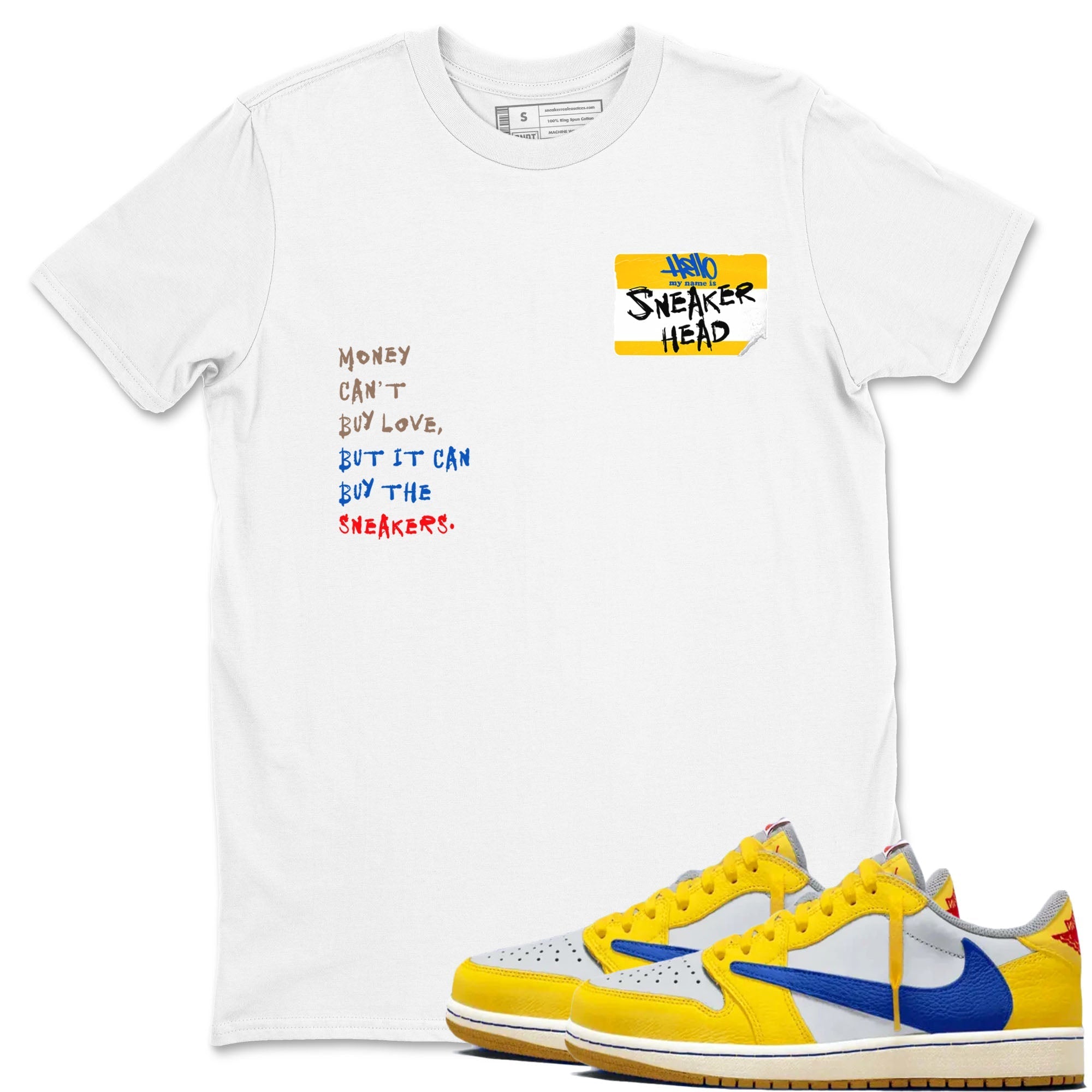 Sneakerhead Badge Sneaker Tees - Air Jordan 1 Travis Scott Canary
