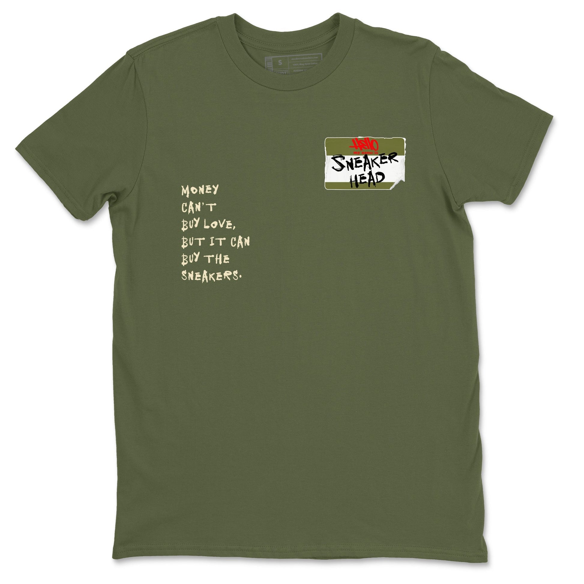 Sneakerhead Badge Sneaker Tees - Air Jordan 1 Travis Scott Medium Olive