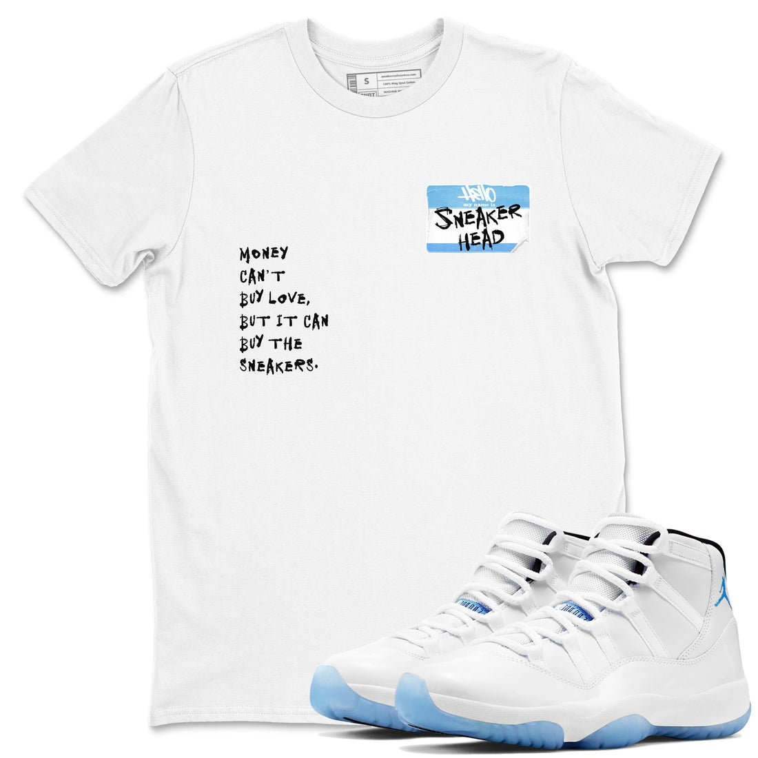 Sneakerhead Badge Sneaker Tees - Air Jordan 11 Legend Blue