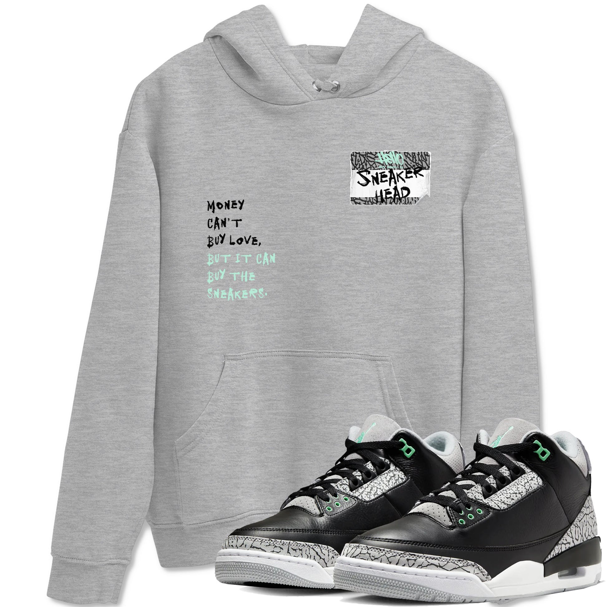 Sneakerhead Badge Sneaker Tees - Air Jordan 3 Green Glow
