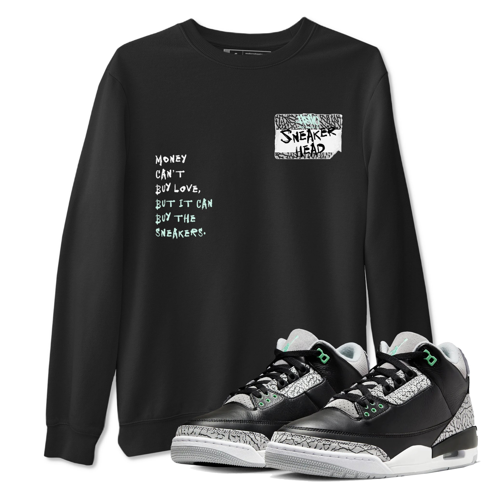 Sneakerhead Badge Sneaker Tees - Air Jordan 3 Green Glow