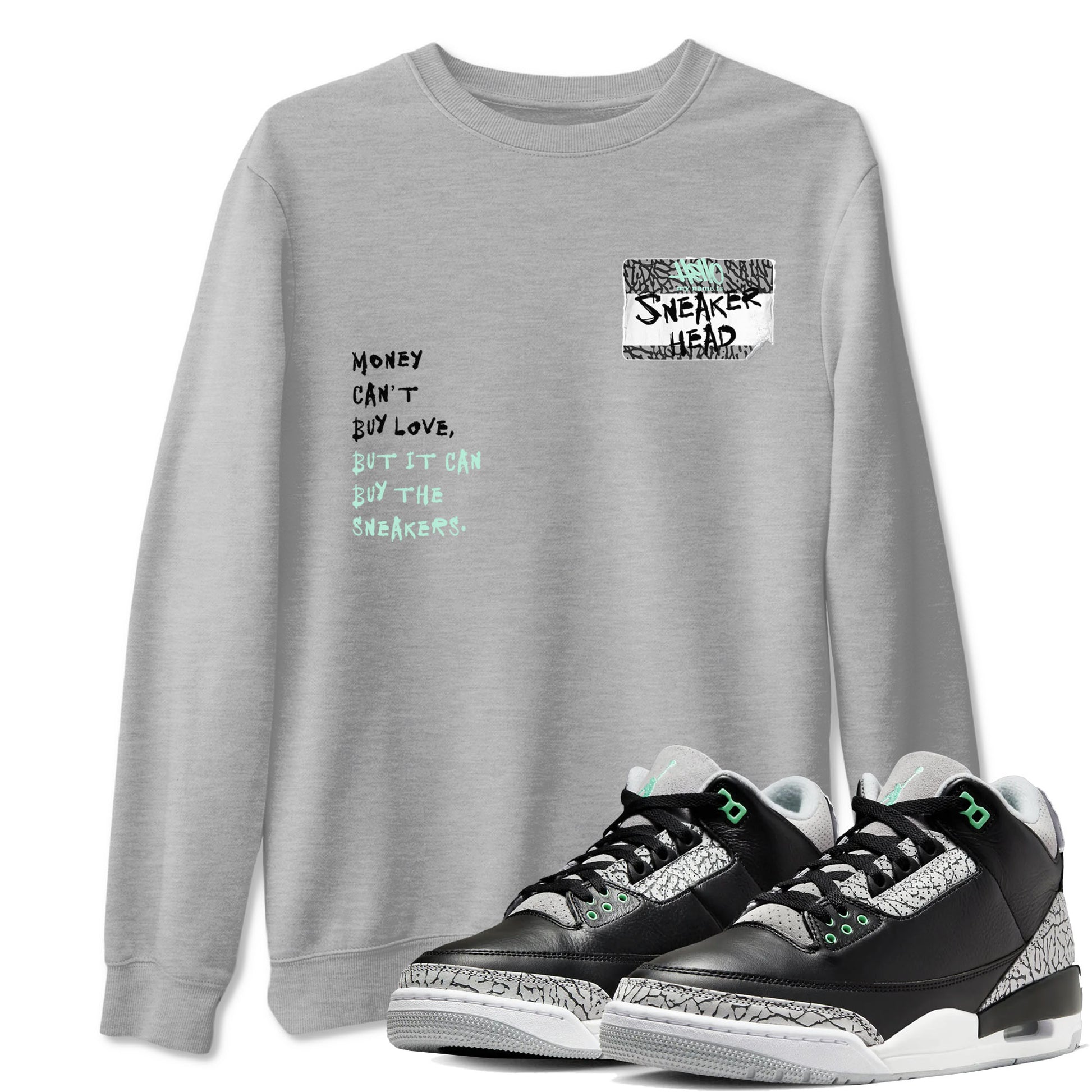 Sneakerhead Badge Sneaker Tees - Air Jordan 3 Green Glow