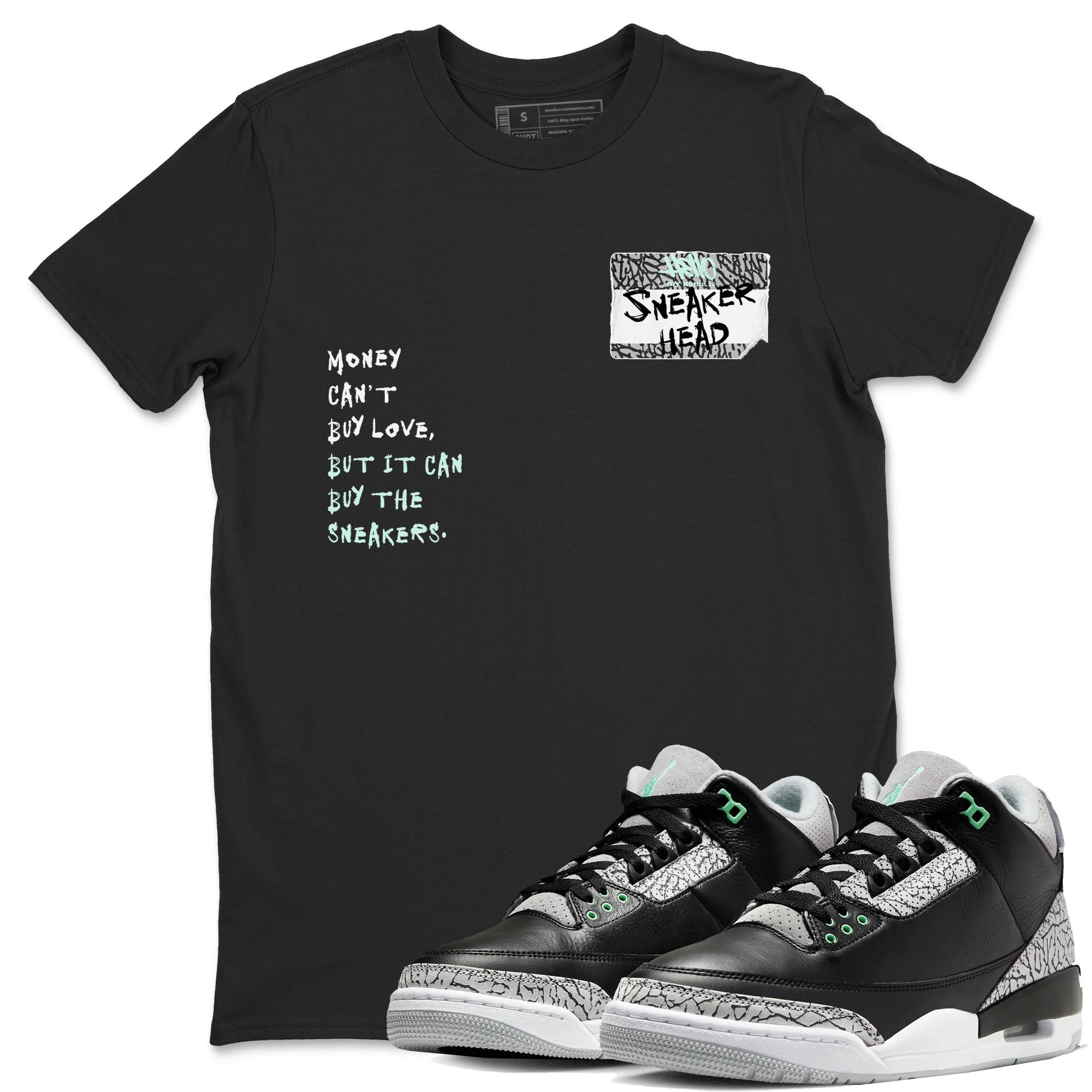 Sneakerhead Badge Sneaker Tees - Air Jordan 3 Green Glow