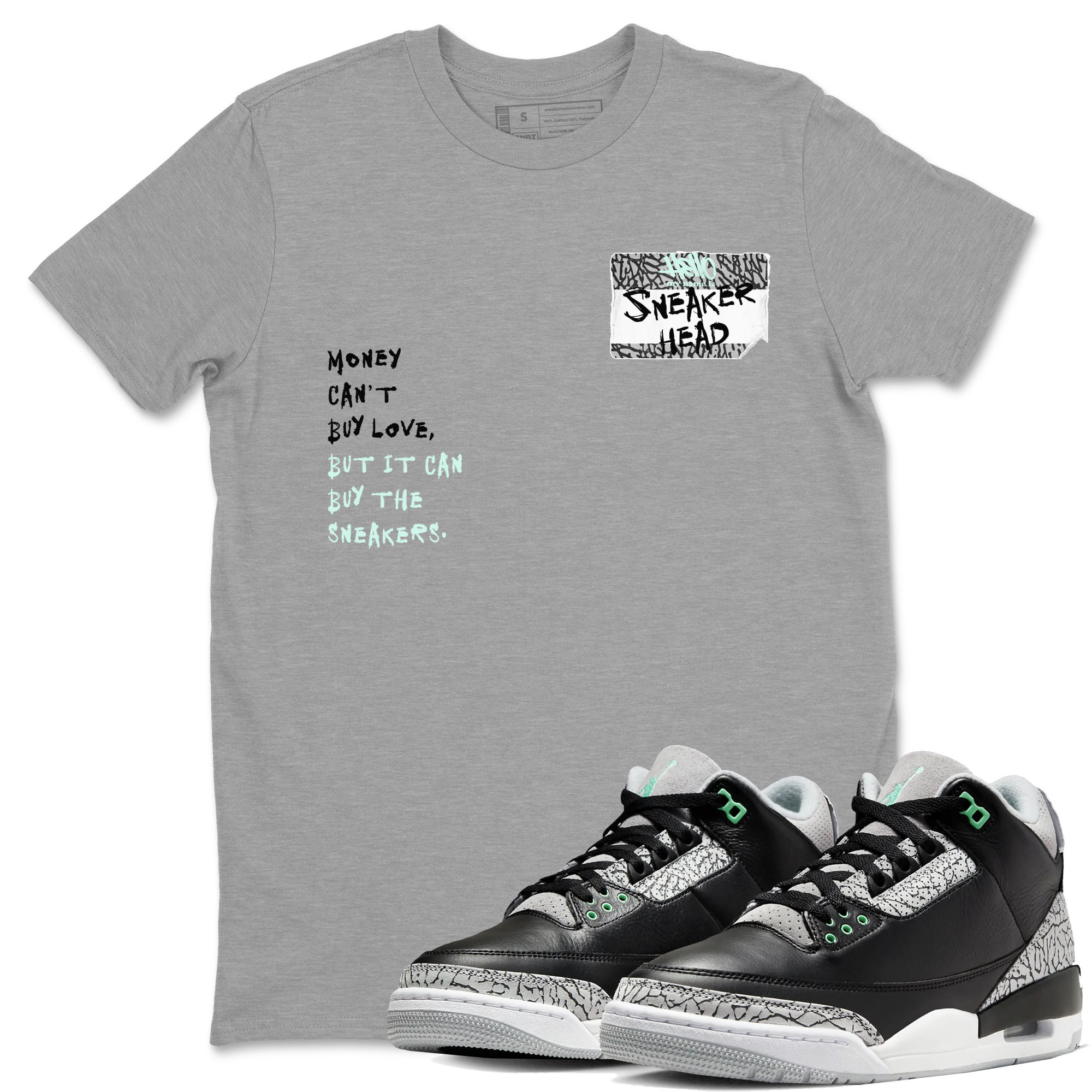 Sneakerhead Badge Sneaker Tees - Air Jordan 3 Green Glow